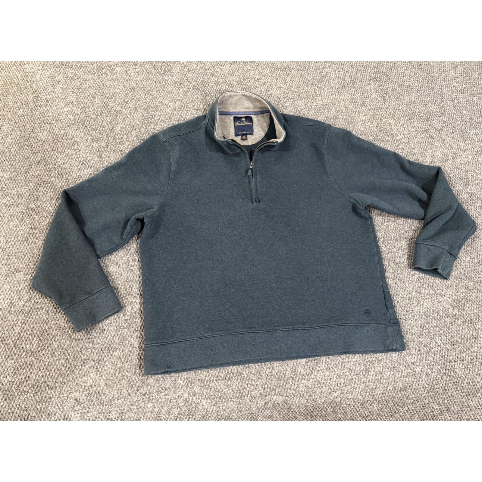 Brooks Brothers Brooks Brothers Sweatshirt Mens XL Blue Quarter Zip Mock Neck Pullover Size US XL / EU 56 / 4 - 2 Thumbnail