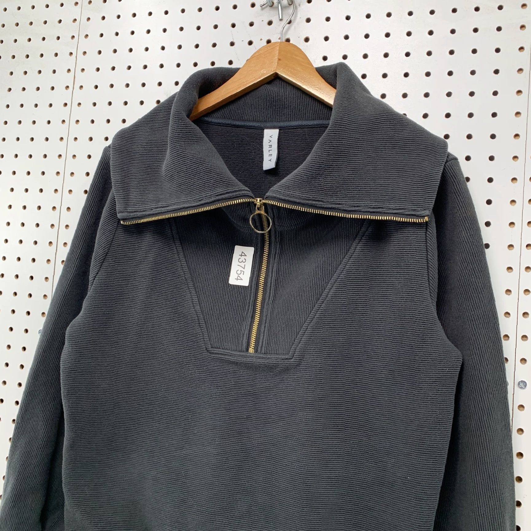 Varley VINTAGE Varley Vine Ribbed Sweatshirt Womens Small Black 1/2 Zip Oversized Collar Size S / US 4 / IT 40 - 4 Thumbnail