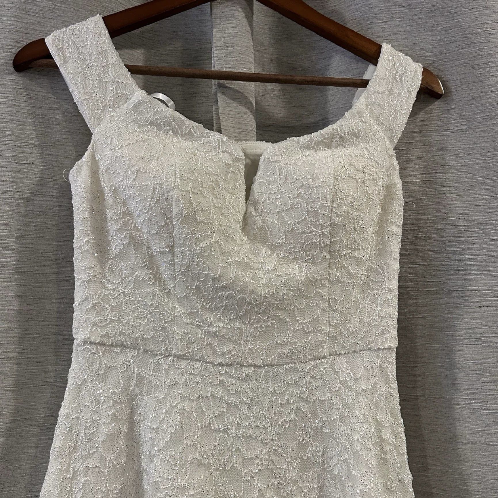 Vintage City Triangles Mini Dress White 4 Women Sleeveless Dress Short Wedding Beach Bridal Shower Womens 30in 14in Pit to Pit Size S / US 4 / IT 40 - 3 Thumbnail