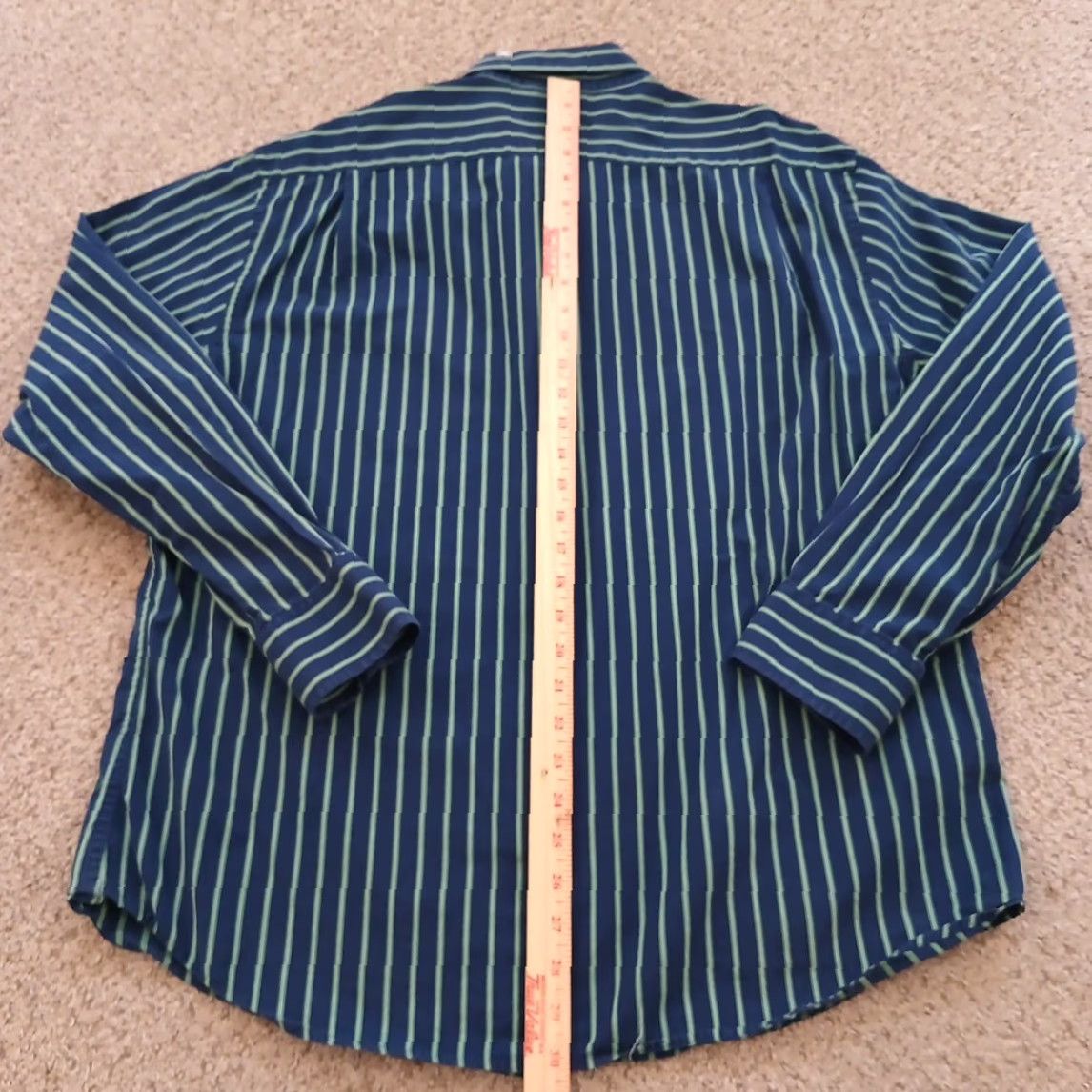 Gap Gap Shirt Mens XL Blue Green Striped Long Sleeve Button-Up Cotton Size US XL / EU 56 / 4 - 5 Thumbnail