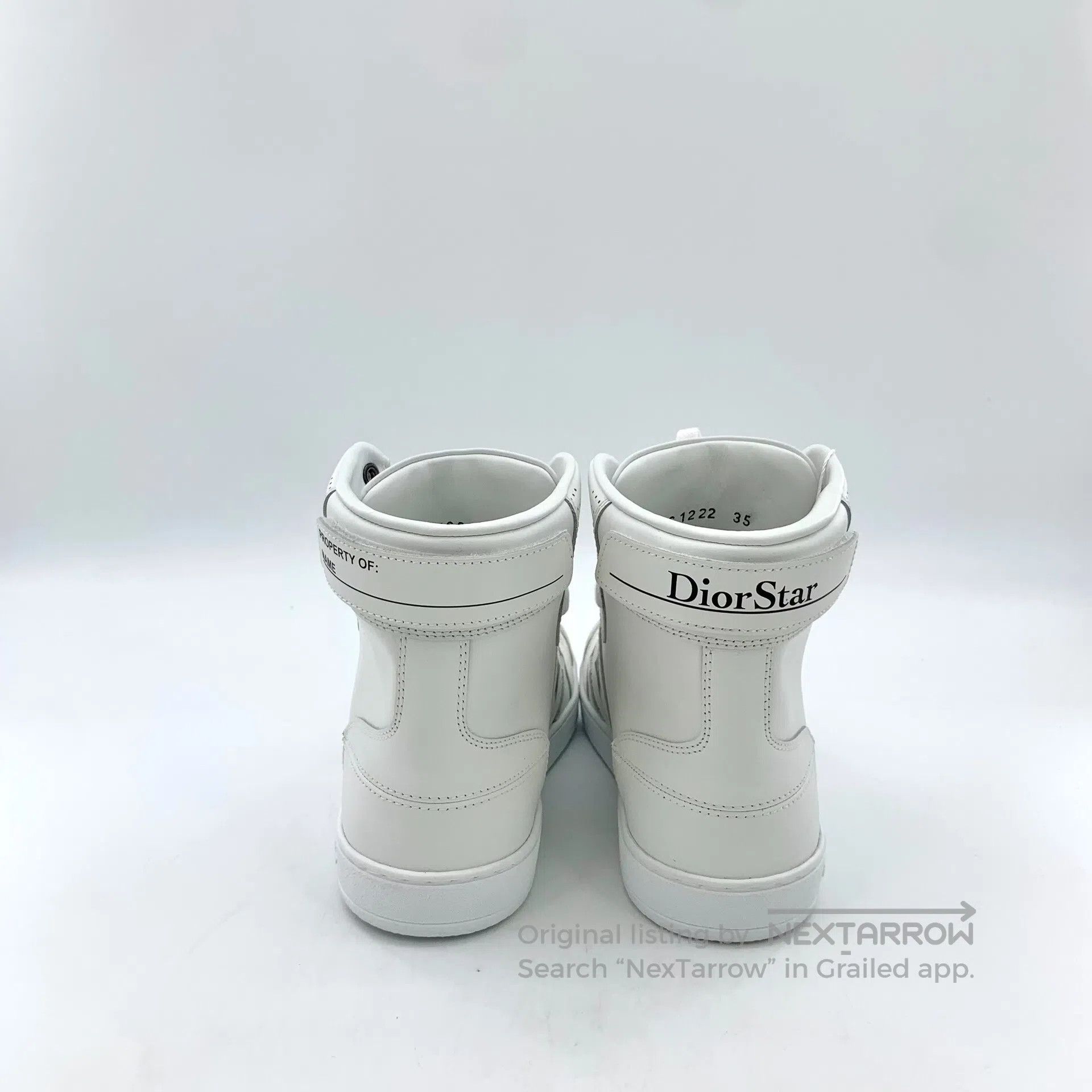 Dior Dior White Five Star Laced Casual Flat High Top Sneakers| Size US 4.5 / IT 34.5 - 4 Thumbnail