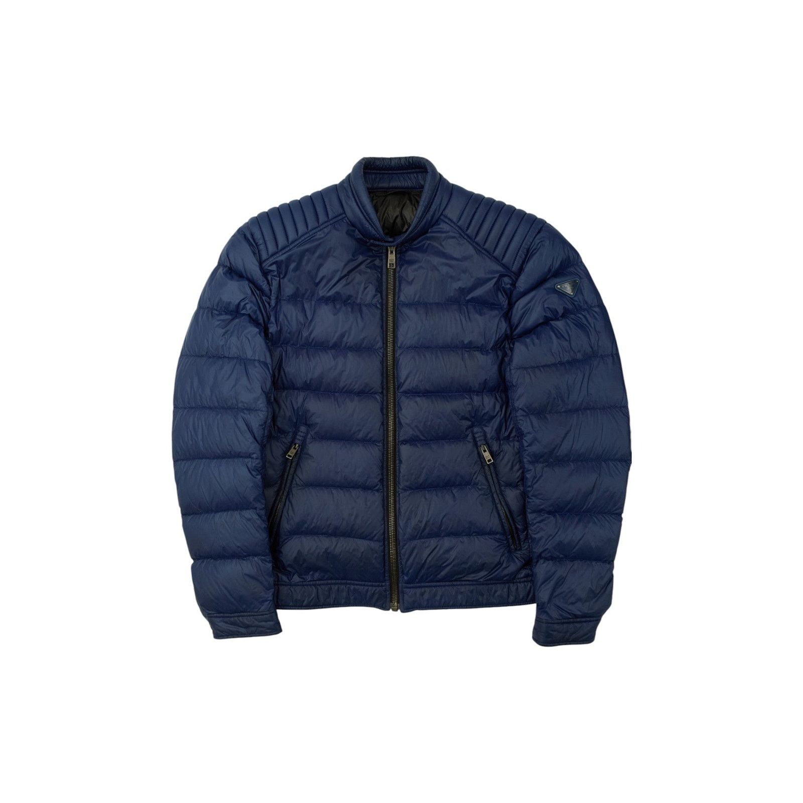Prada Badge Blue Down Jacket Size US L / EU 52-54 / 3 - 1 Thumbnail