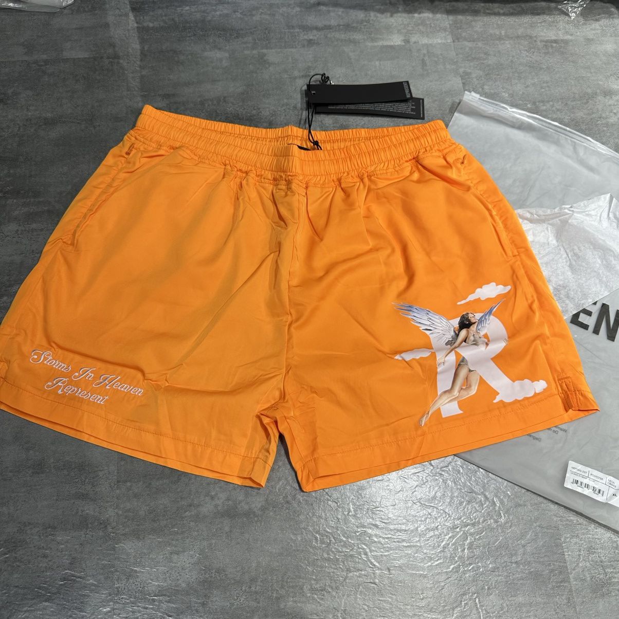 Represent Clo. Represent Storms In Heaven Shorts - Neon Orange XL Size US 34 / EU 50 - 1 Thumbnail