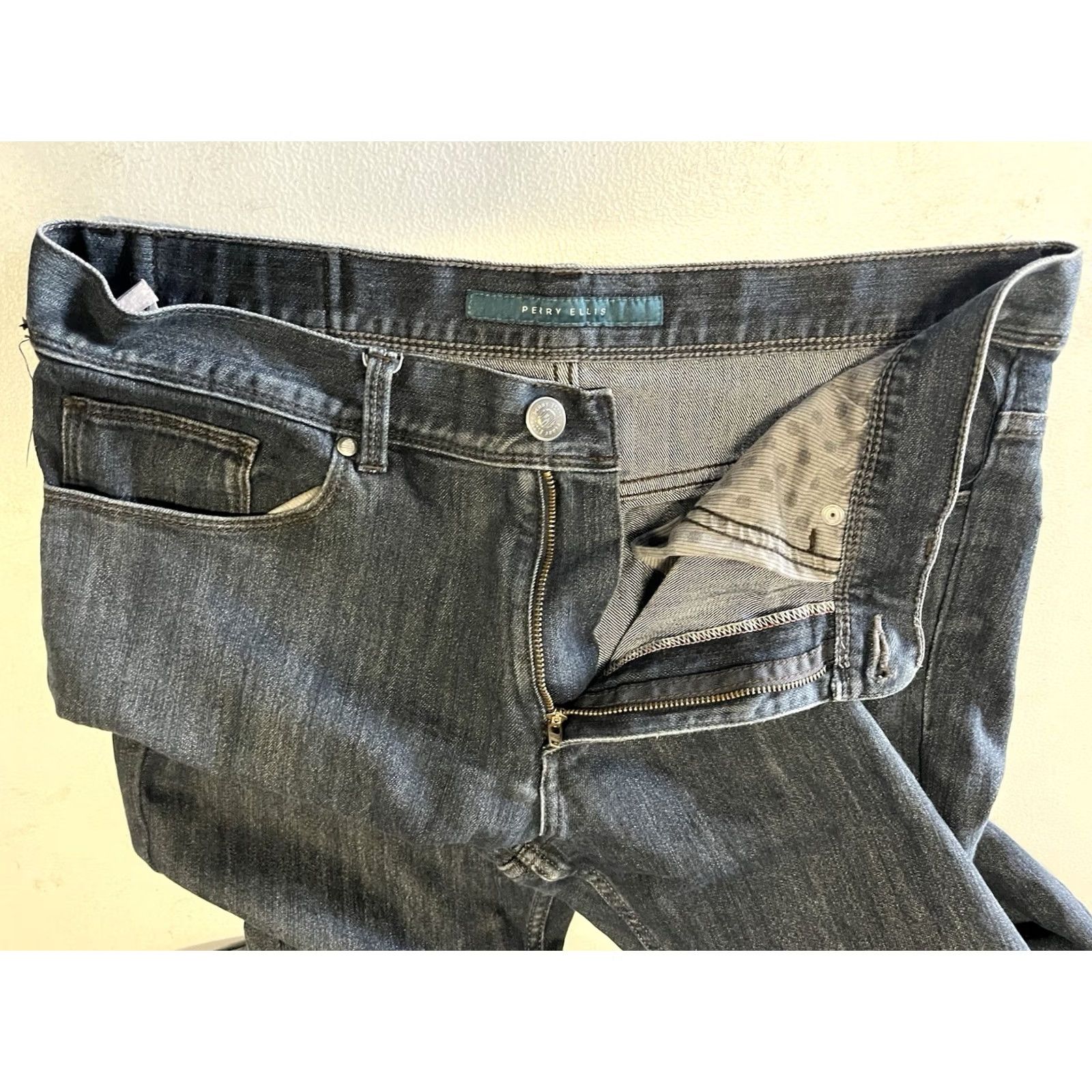 Perry Ellis Perry Ellis Jeans Cotton Blend Stretch Blue 34 x 30 Denim Regular Men Size US 34 / EU 50 - 6 Thumbnail
