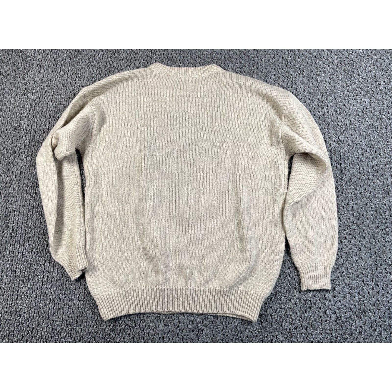 Vintage VINTAGE Argyle Sweater Adult Medium Beige Wool Acrylic Knit Aggio Pattern 90s Preppy Retro Casual Pullover Mens Size US M / EU 48-50 / 2 - 2 Thumbnail