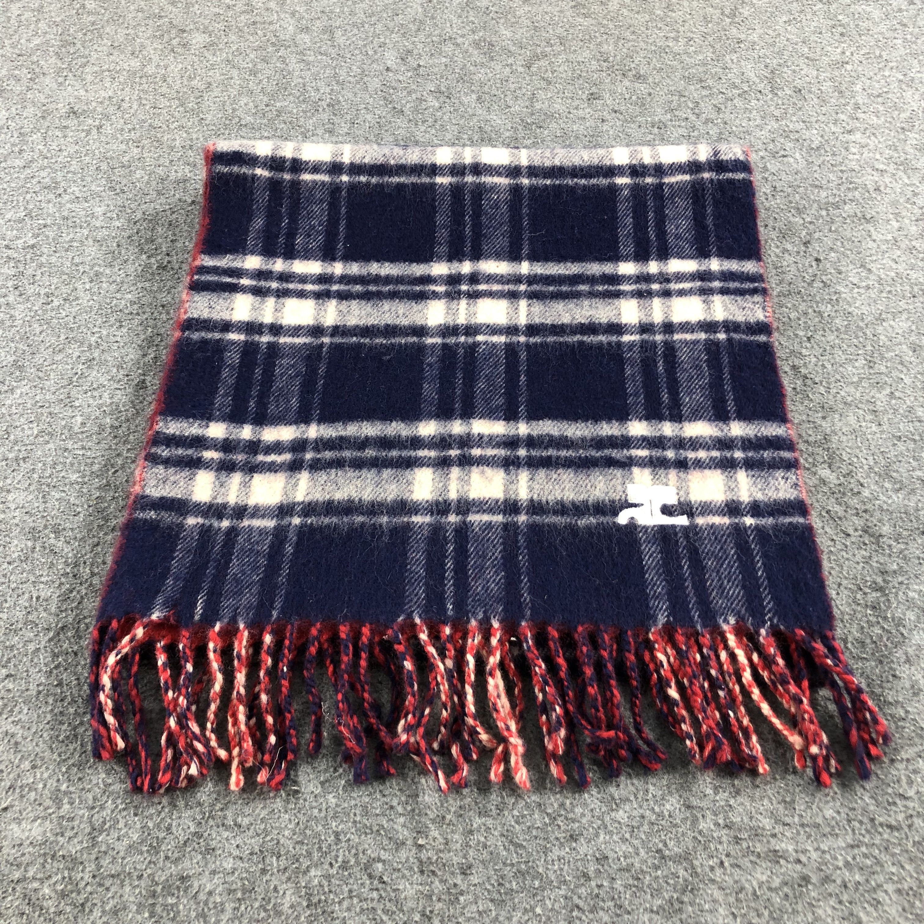 Courreges Courreges Tartan Wool Scarf Muffler V815 Size ONE SIZE - 1 Thumbnail