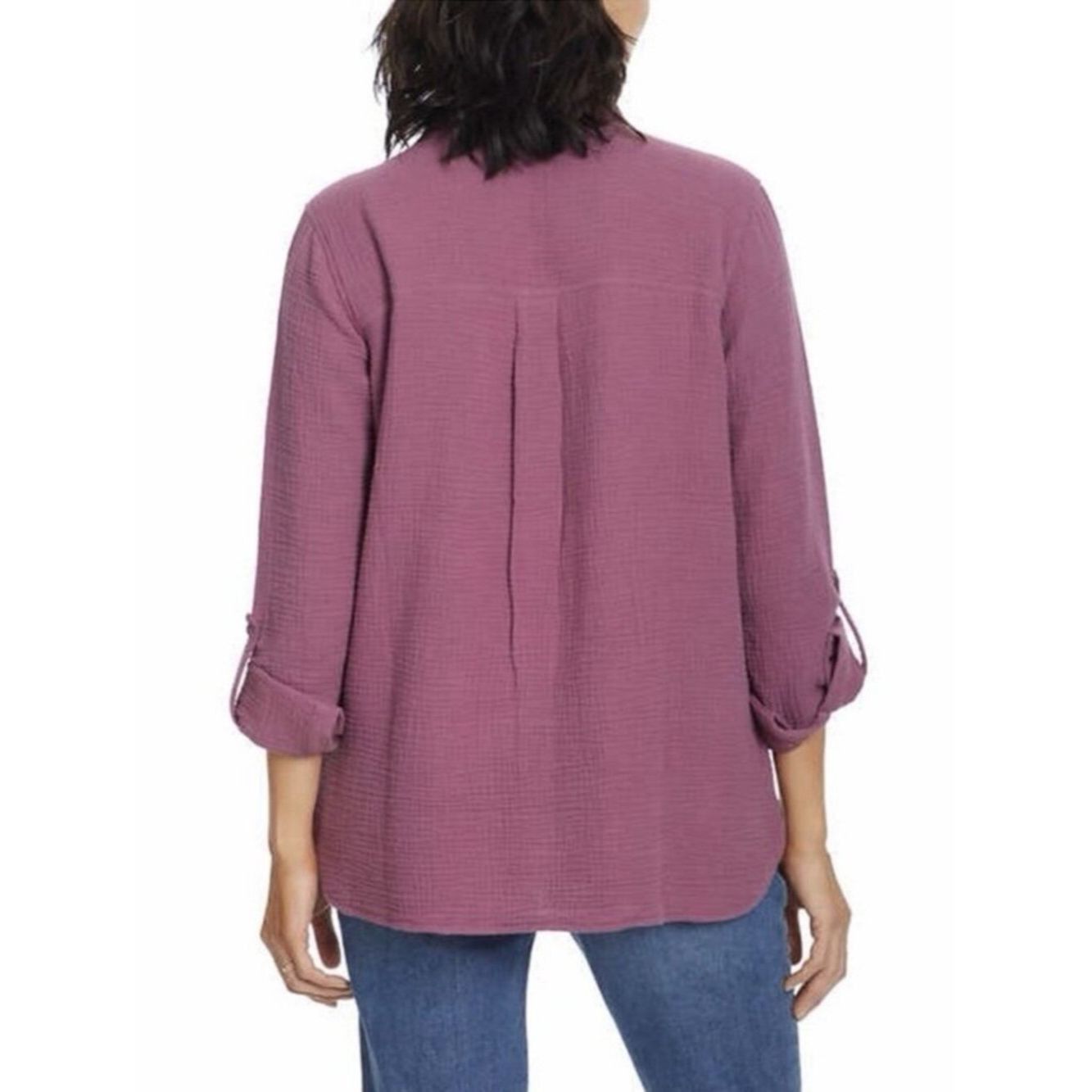 Anne Klein New Anne Klein Lucile Double-Gauze Cotton Mauve Shirt Size Size XL / US 12-14 / IT 48-50 - 2 Thumbnail