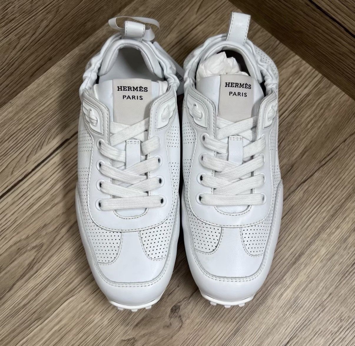 Hermes Hermès In White Leather Trainer Sneakers J41 Size US 4.5 / IT 34.5 - 2 Thumbnail