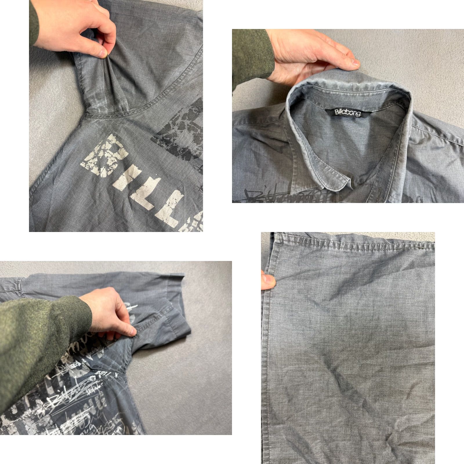 Billabong Billabong Button-Up Shirt Short Sleeve Mens 3XL Gray Size US XXL / EU 58 / 5 - 8 Thumbnail