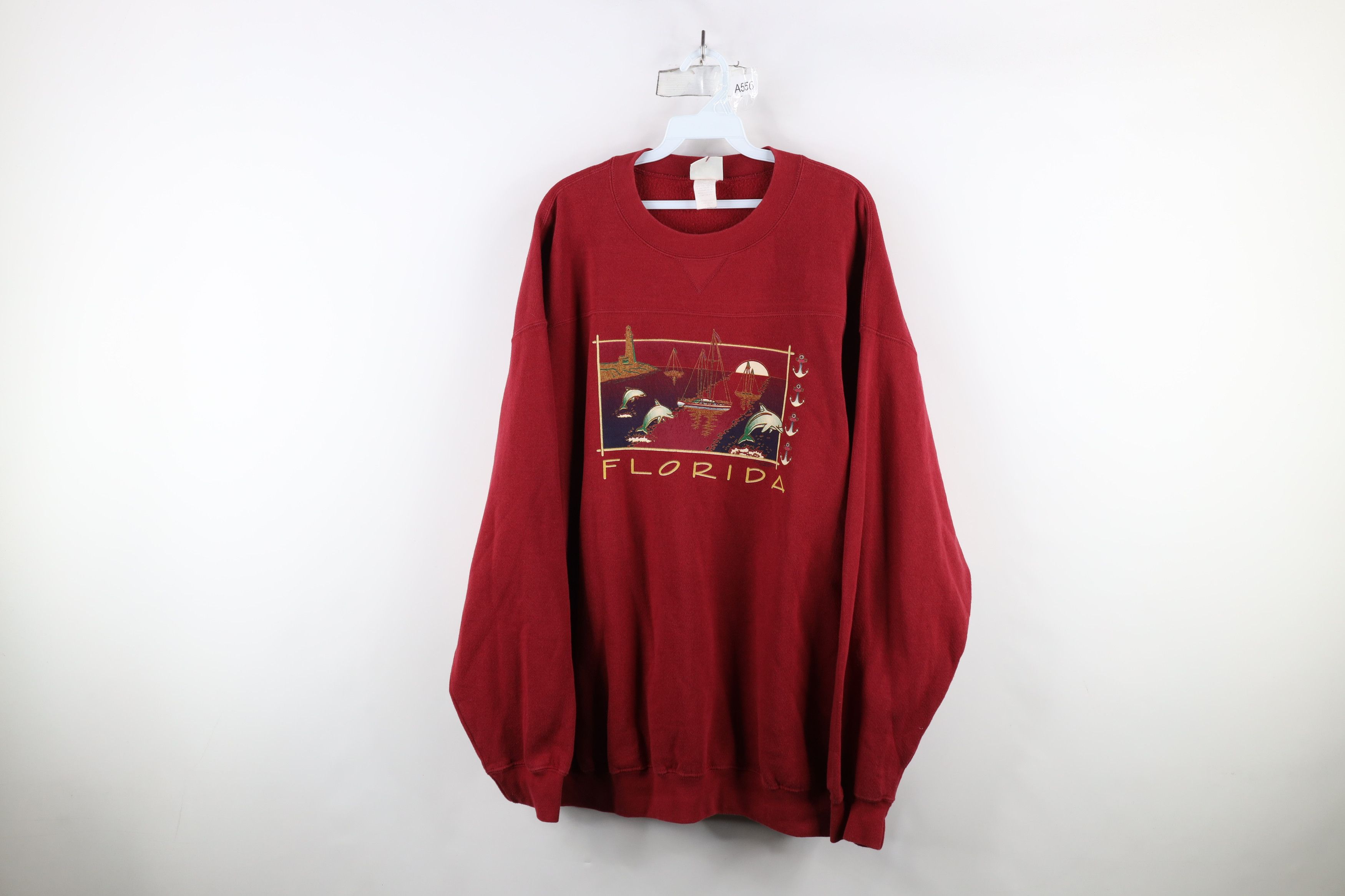 Vintage Vintage 90s Streetwear Spell Out Florida Dolphin Sweatshirt Size US XXL / EU 58 / 5 - 1 Thumbnail