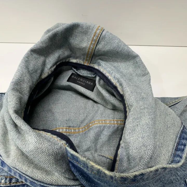 Balenciaga Balenciaga Blue Denim Long Sleeve Hoodie Jacket 0079-2507 Size US M / EU 48-50 / 2 - 1 Thumbnail