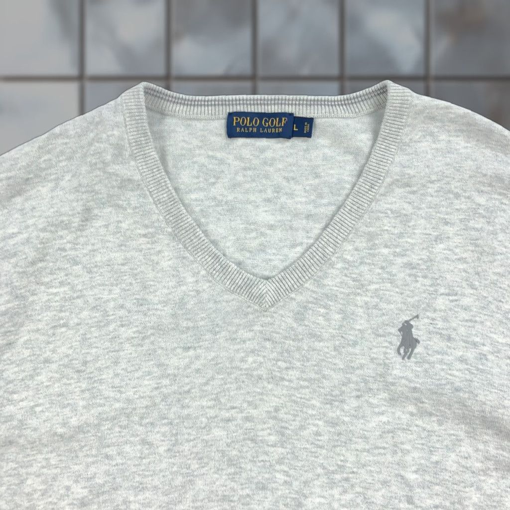 Ralph Lauren Ralph Lauren Golf Sweater Mens L Gray Black Oak Country Club Pullover V-Neck Knit Size US L / EU 52-54 / 3 - 1 Thumbnail