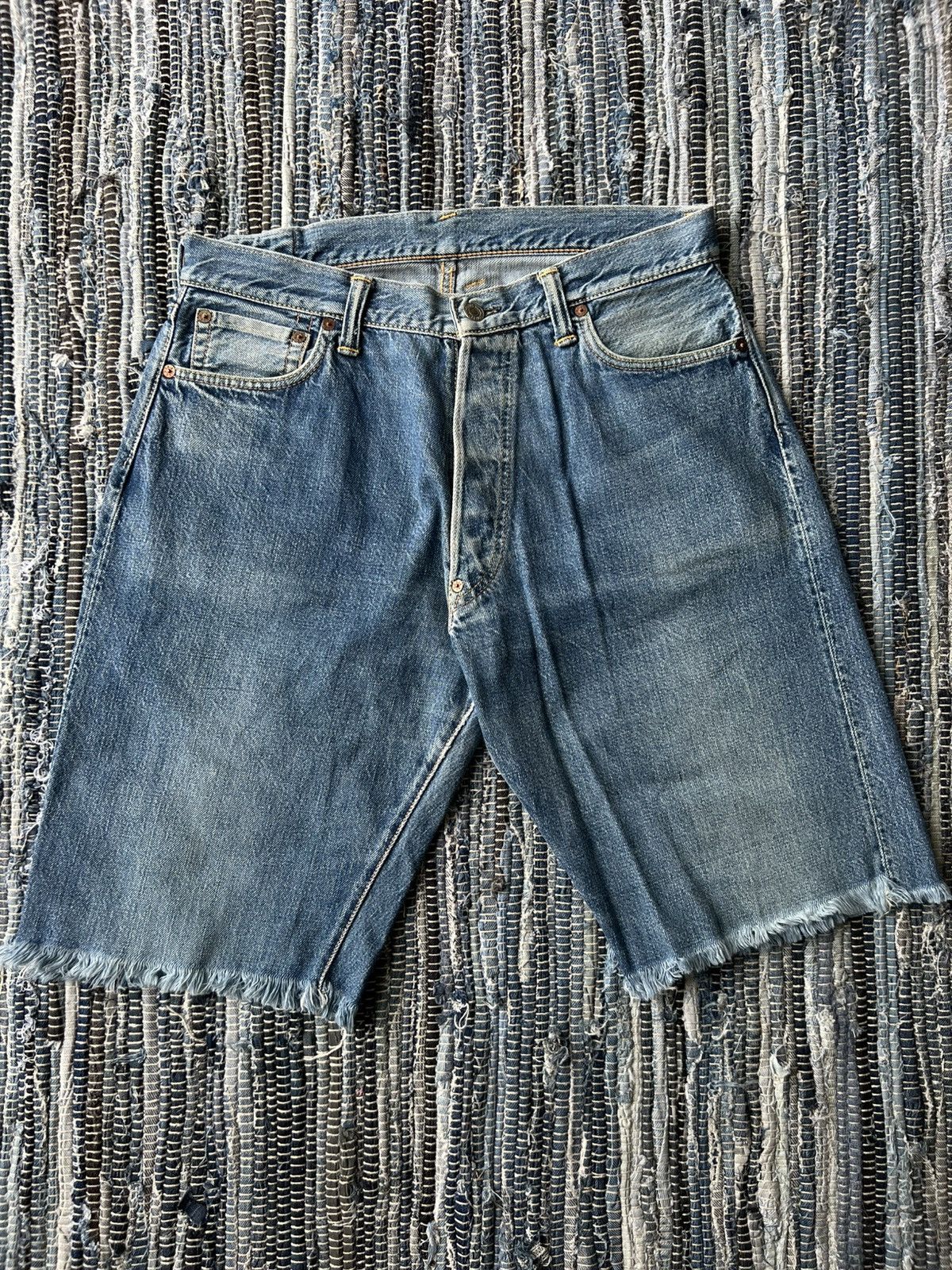 Evisu Vintage Evisu No 1 Raw Hem Beauty Faded Selvaged Jorts Denim Size US 32 / EU 48 - 2 Thumbnail