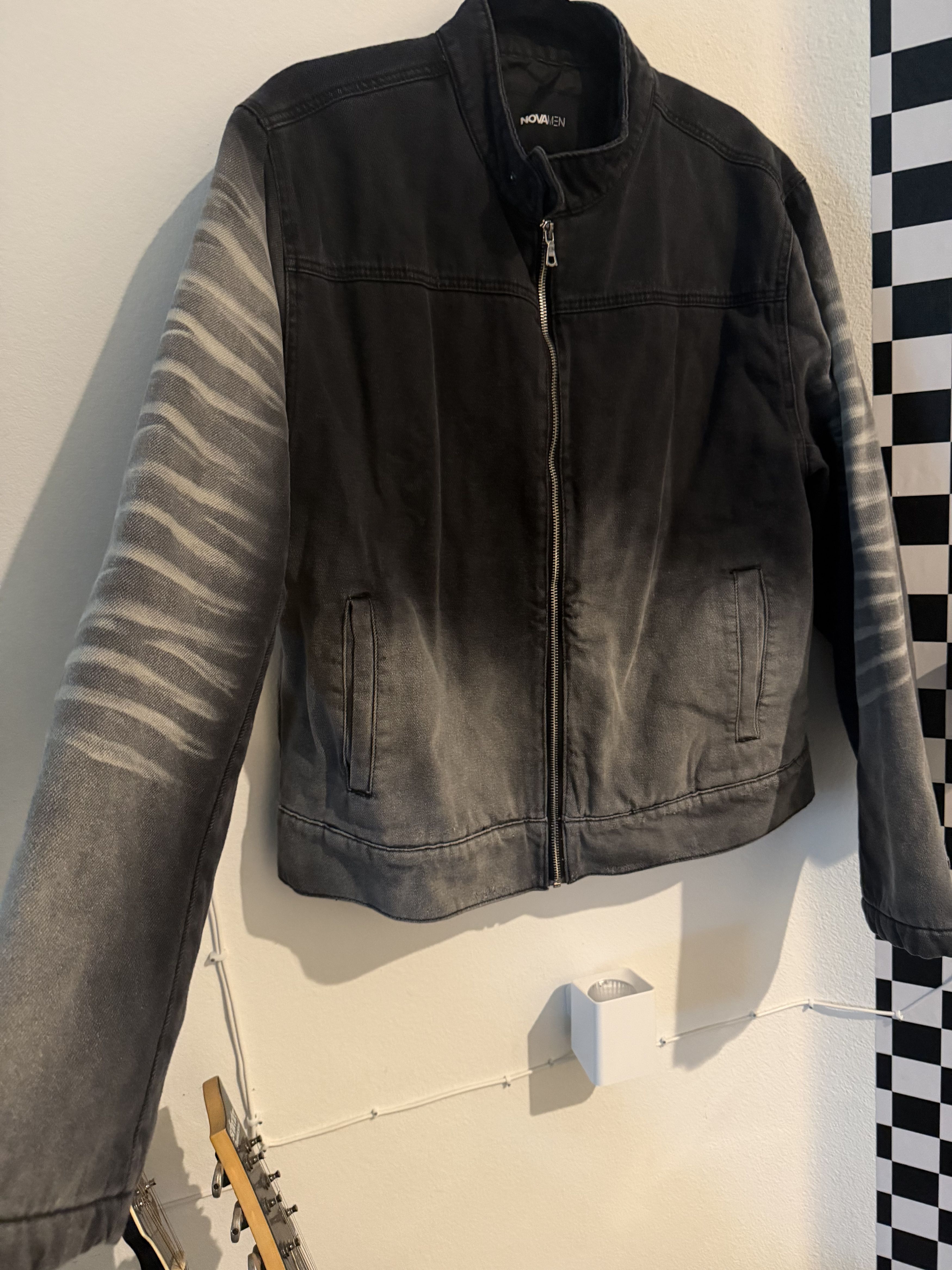 Fashion Nova Denim Moto Jacket Black Wash Size US L / EU 52-54 / 3 - 1 Thumbnail