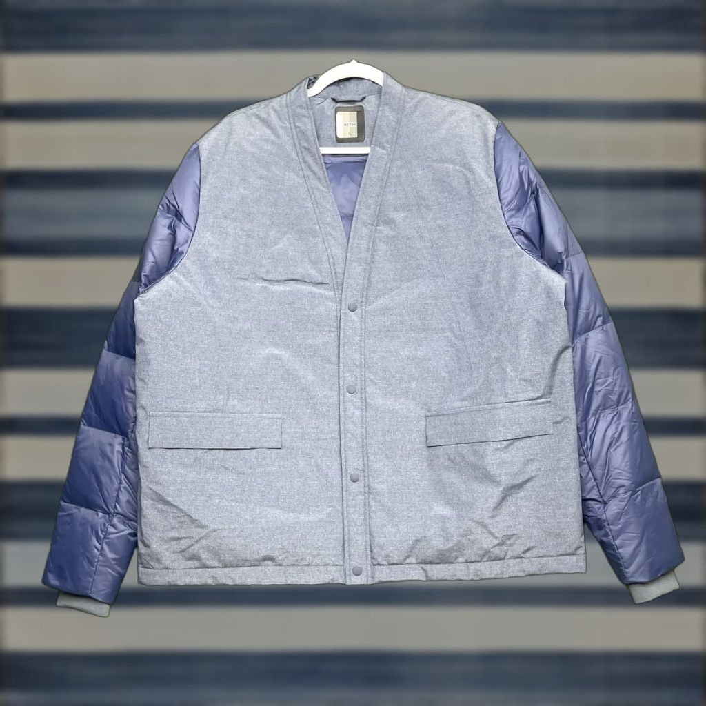 Kith KITH Jacket Mens XL Ericcon Tech Blazer Navy Melange Snap Close Puffer Sleeve Size 46R - 1 Thumbnail