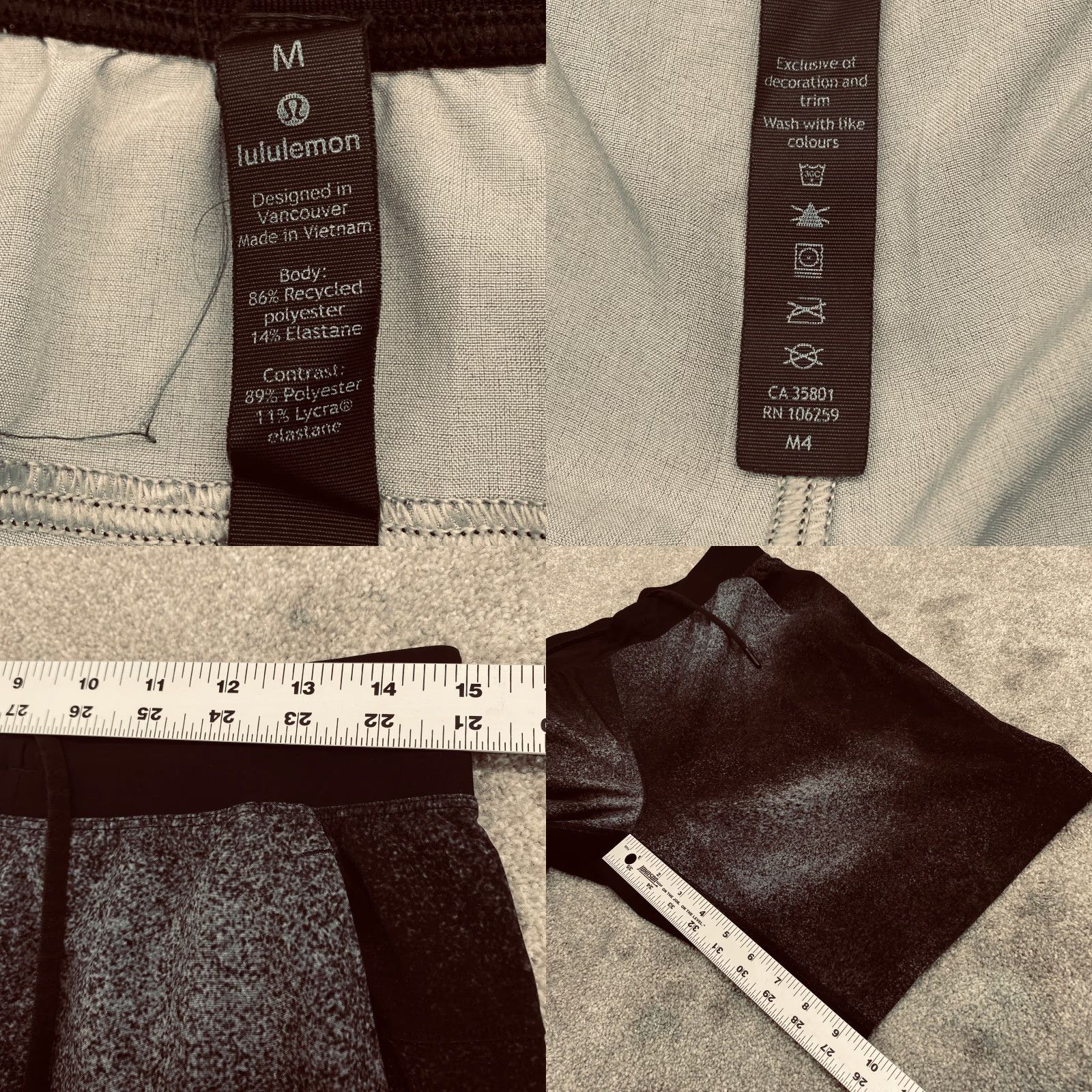 Lululemon Lululemon Zeroed In Shorts Mens Medium M7AAWS Linerless Elastic Waist Black Gray Size US 31 - 8 Thumbnail