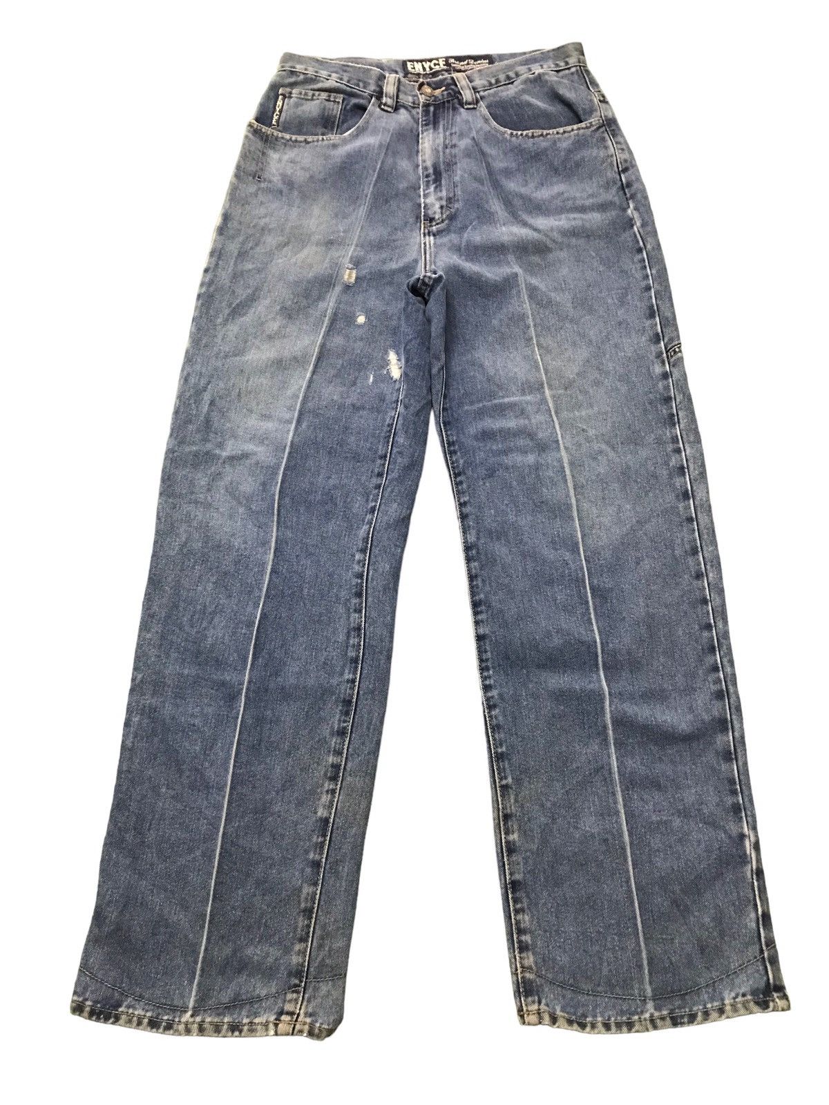 Image of Vintage Enyce Super Baggy Distressed Denim Jeans in Blue, Men's (Size 30)