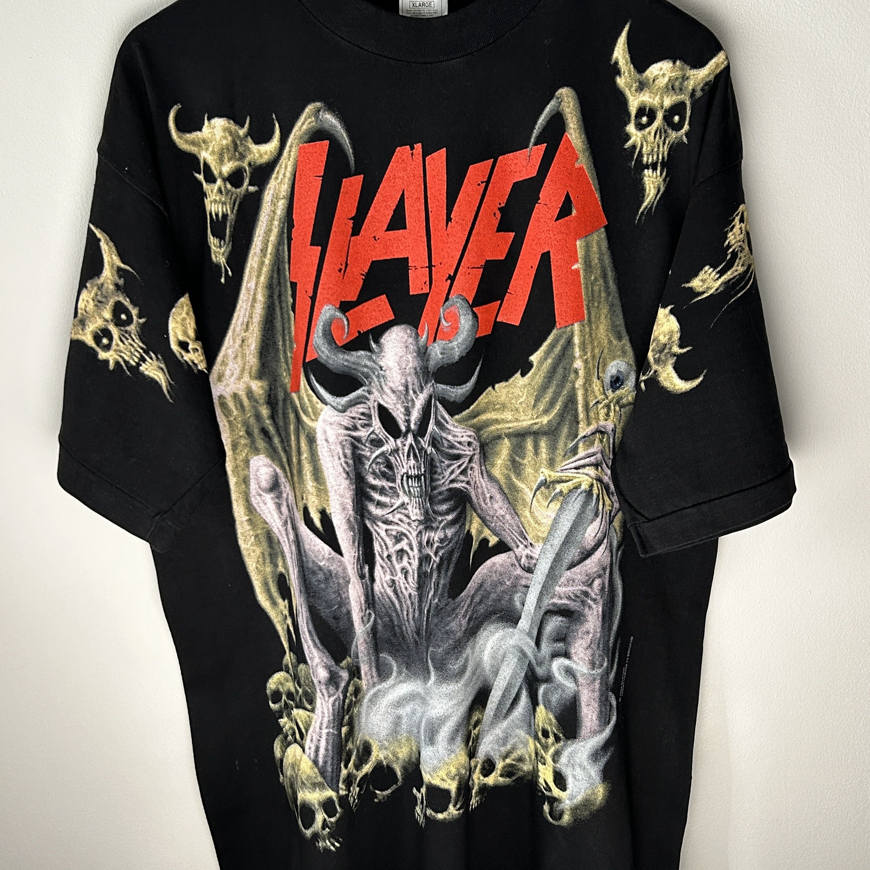 Band Tees Vintage Slayer Demon Allover Print 1994 Band T-shirt Size US XL / EU 56 / 4 - 3 Thumbnail