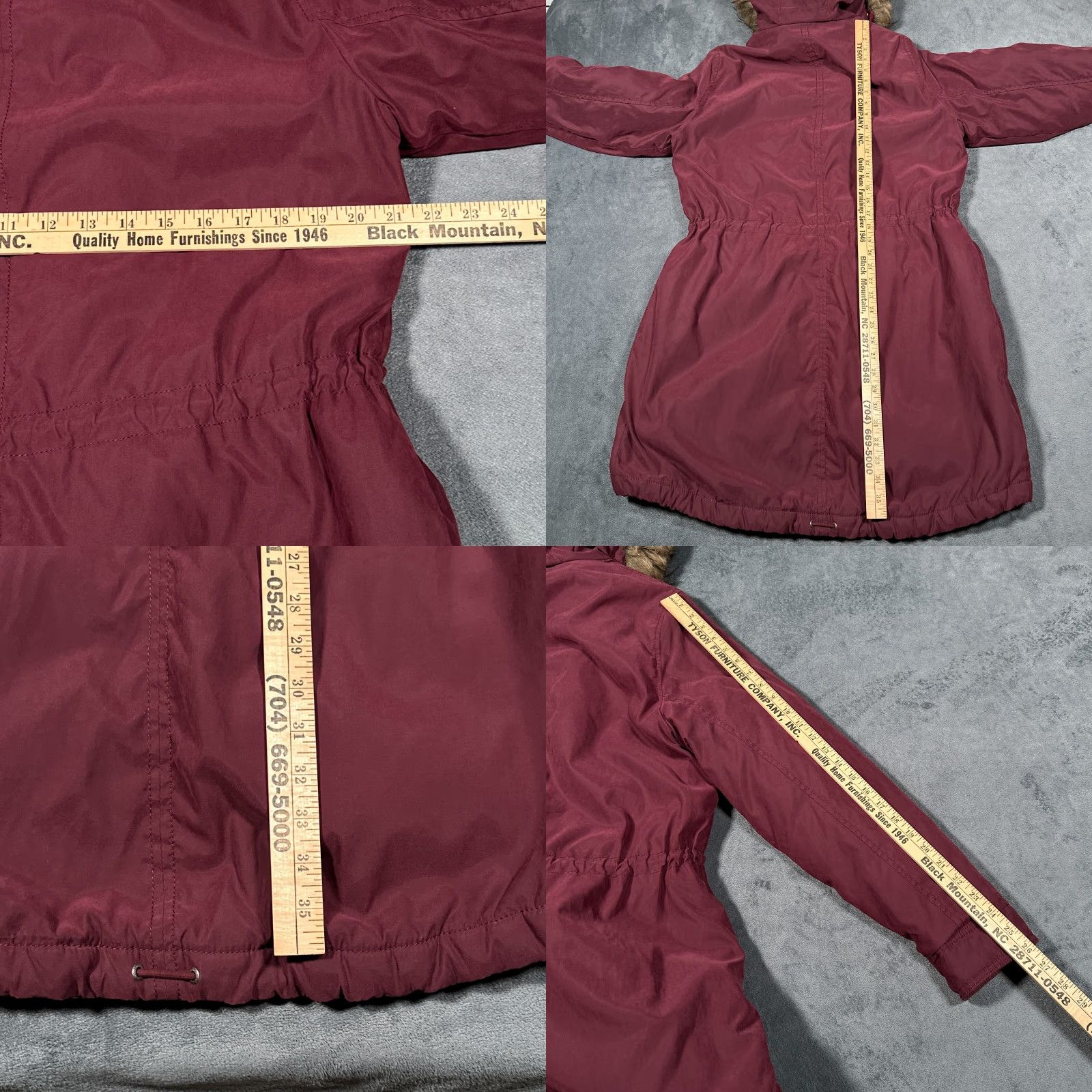 Abercrombie & Fitch VINTAGE Abercrombie & Fitch Jacket Coat Parka Hooded Lined Faux Fur Red Burgundy Extra Large Women’s XL Jacket Size XL / US 12-14 / IT 48-50 - 11 Thumbnail