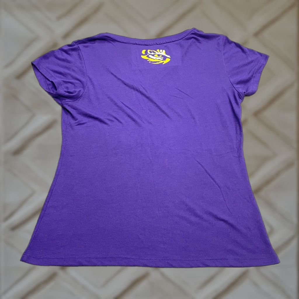 Vintage Colosseum TShirt Womens L Blue V-Neck Short Sleeve Graphic Print Casual LSU Tee Top Size L / US 10 / IT 46 - 1 Thumbnail