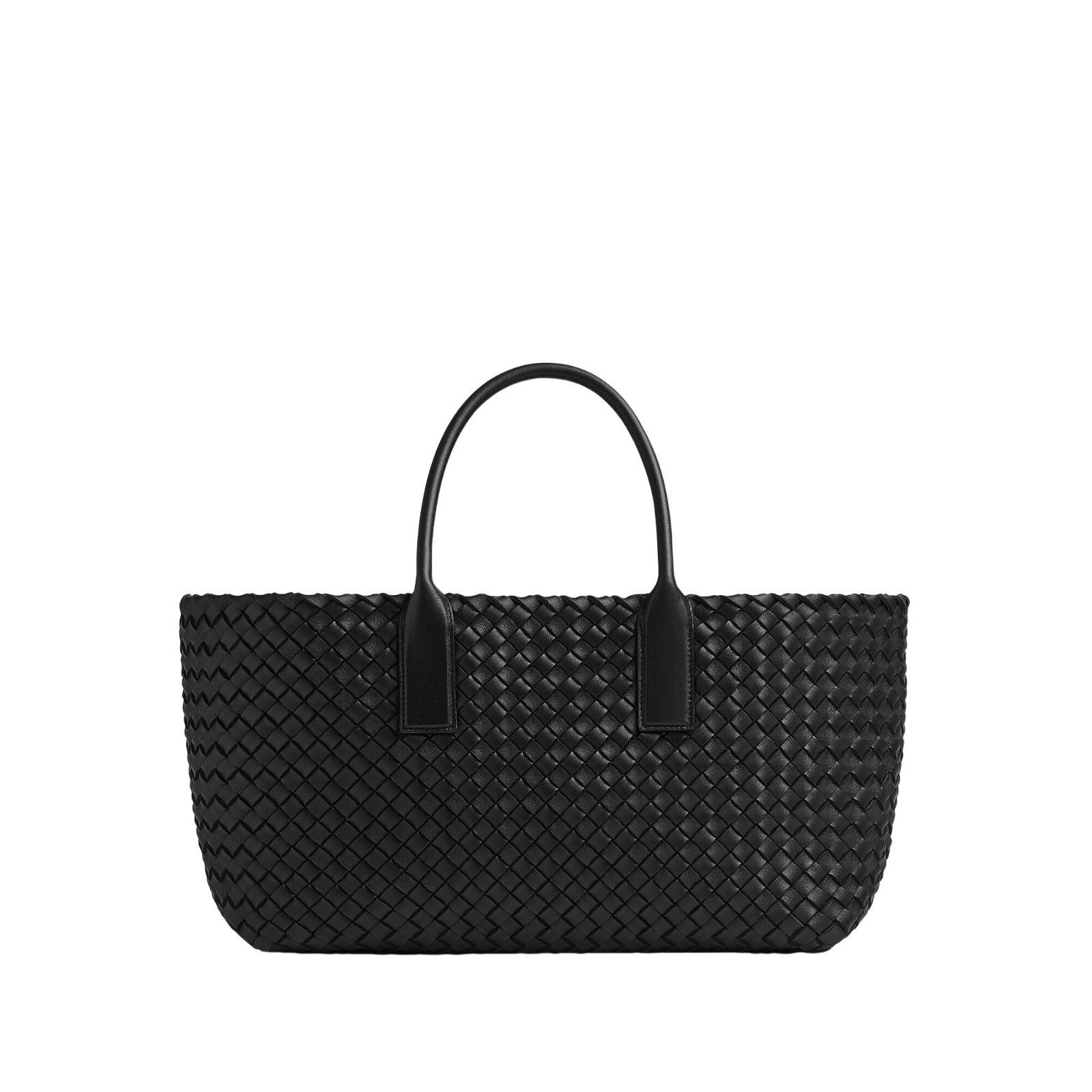 Bottega Veneta Cabat Small Black Leather Tote Bag New And Au, Women's