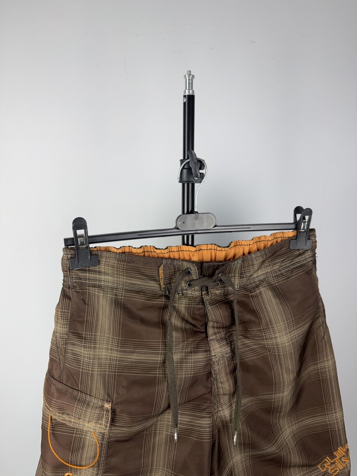 Quiksilver × Vintage Y2K Quiksilver Plaid Board Shorts Brown Orange Surf Style Size US 34 / EU 50 - 2 Thumbnail