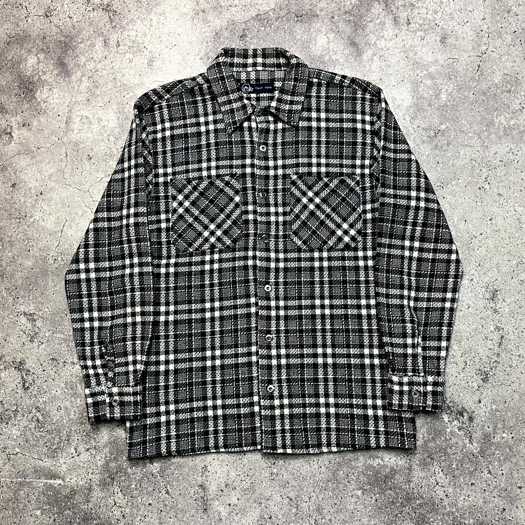 Vintage Vintage Italian Wool Check Overshirt Black White Size M Size US M / EU 48-50 / 2 - 1 Thumbnail