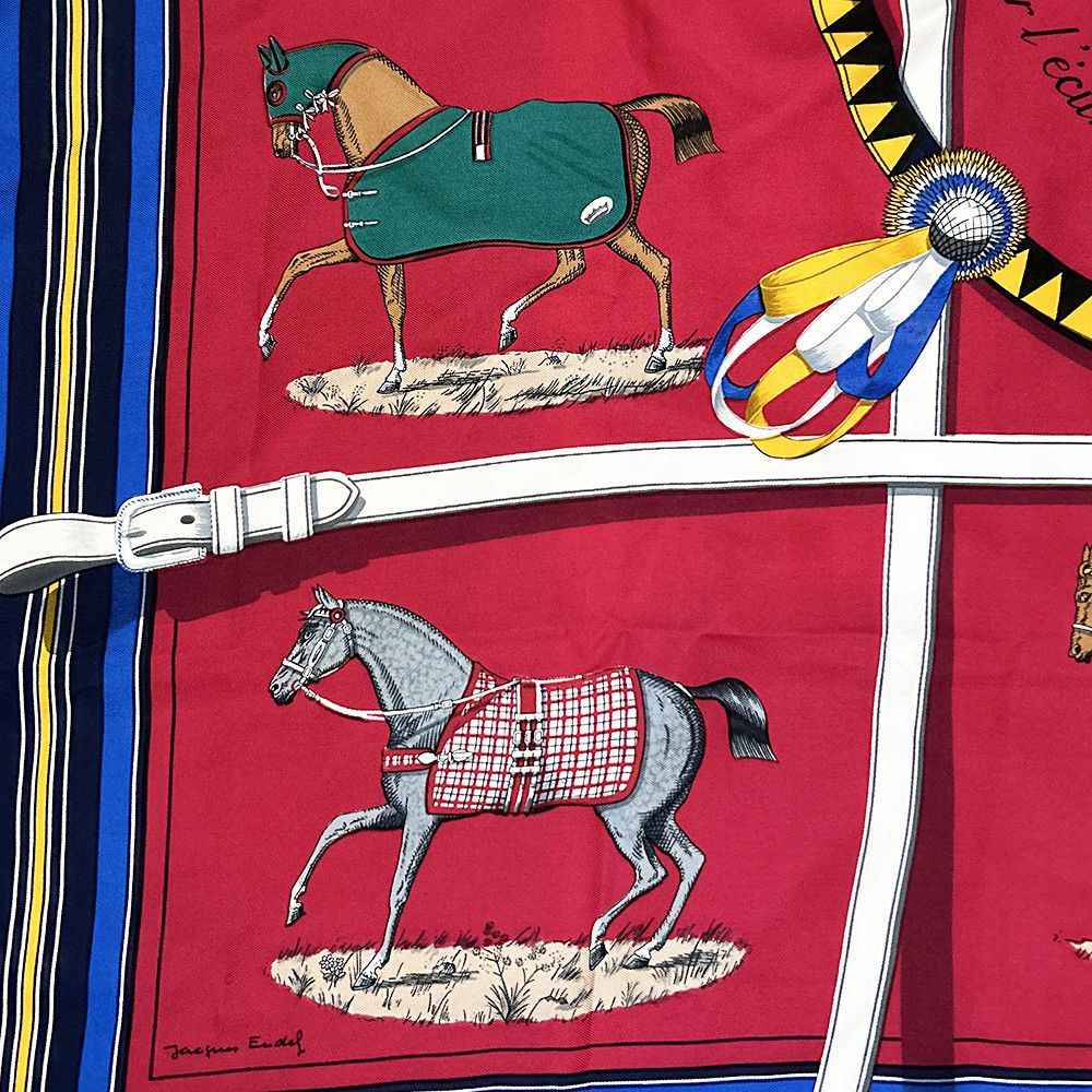 Hermes Hermès Scarf Couvertures Tenues Jour Horse Equestrian Silk Size ONE SIZE - 8 Thumbnail
