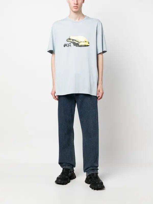 OAMC o1y0225 Logo Crewneck T-Shirt in Sky Blue Size US M / EU 48-50 / 2 - 5 Thumbnail
