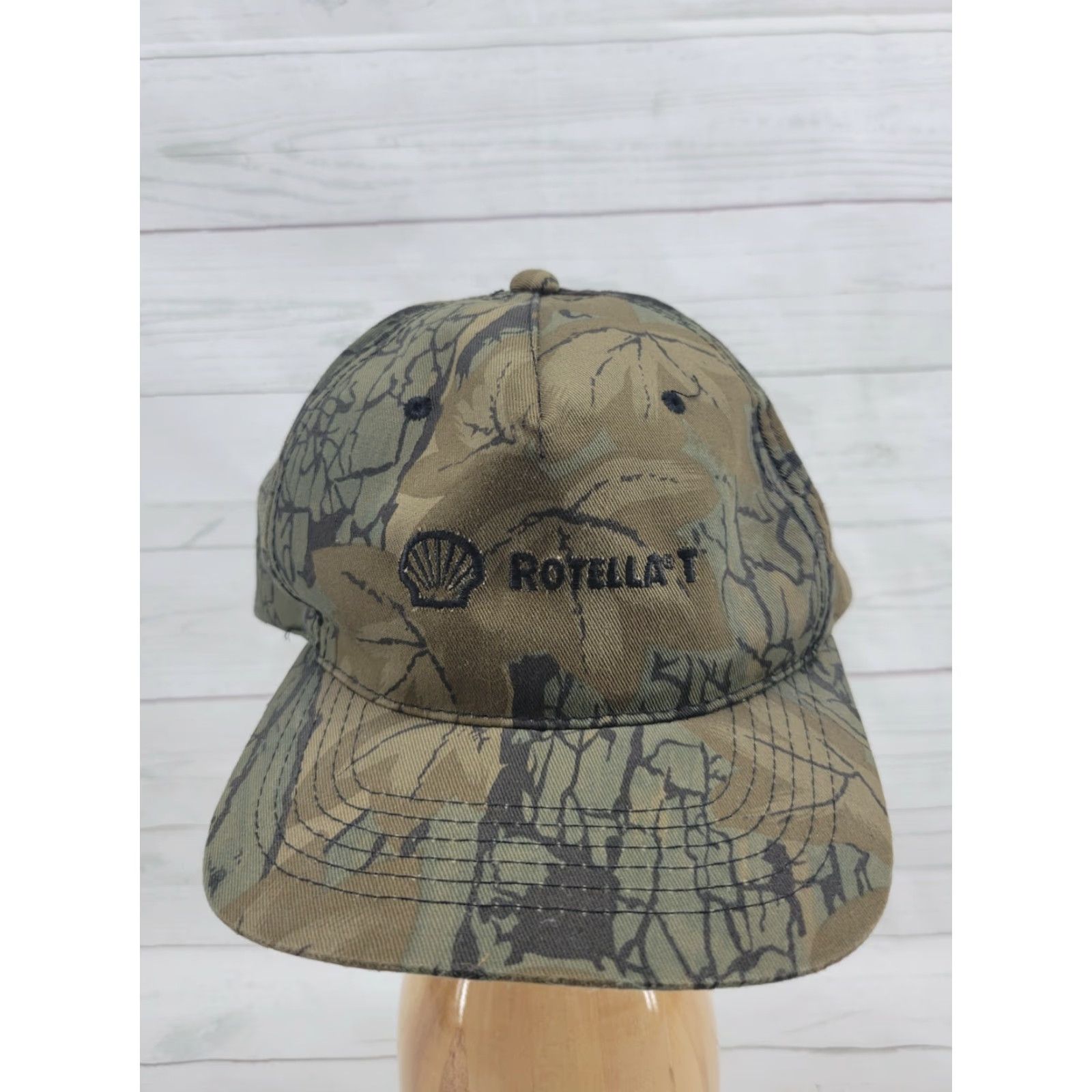 Vintage LUNA Shell Rotella T Camouflage Adjustable Hat Men's Camouflage Baseball Cap Adjustable Cap Size ONE SIZE - 2 Thumbnail