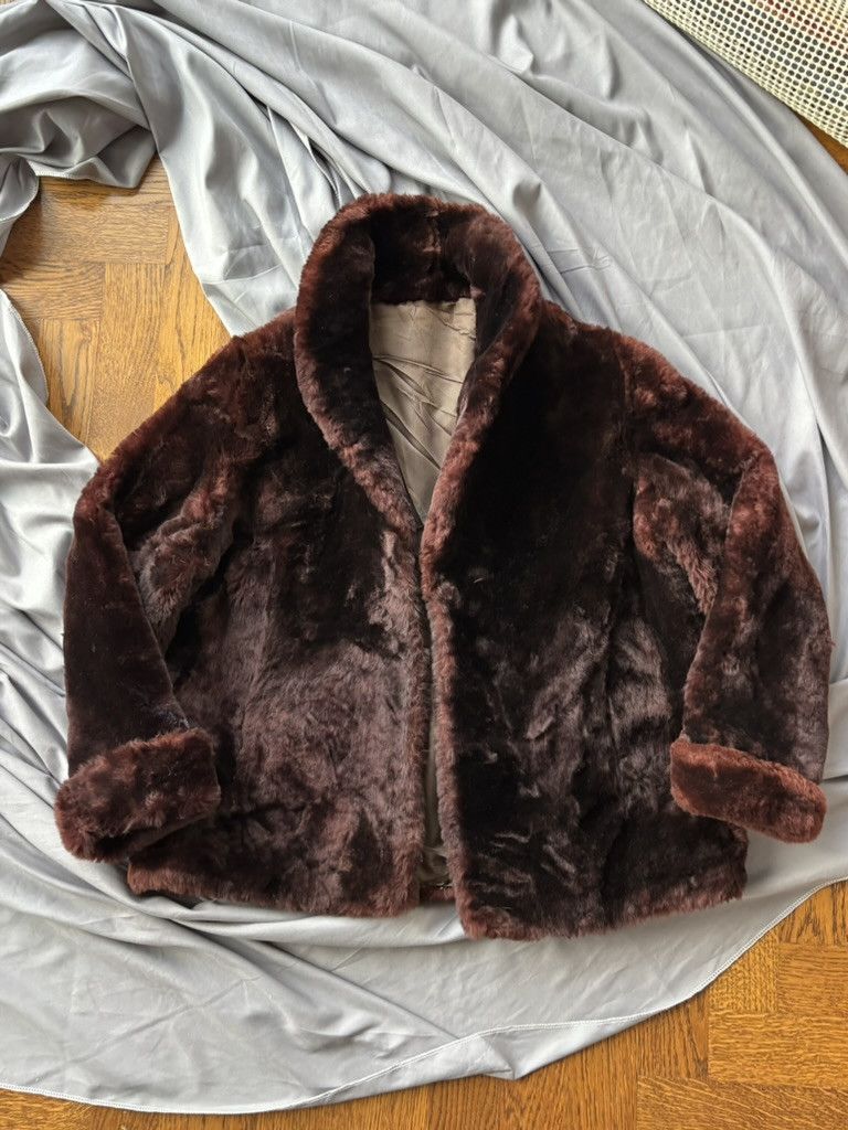 Vintage 1950s Fur Coat Vintage Sheared Beaver Overcoat Cropped Mob Size US S / EU 44-46 / 1 - 4 Thumbnail