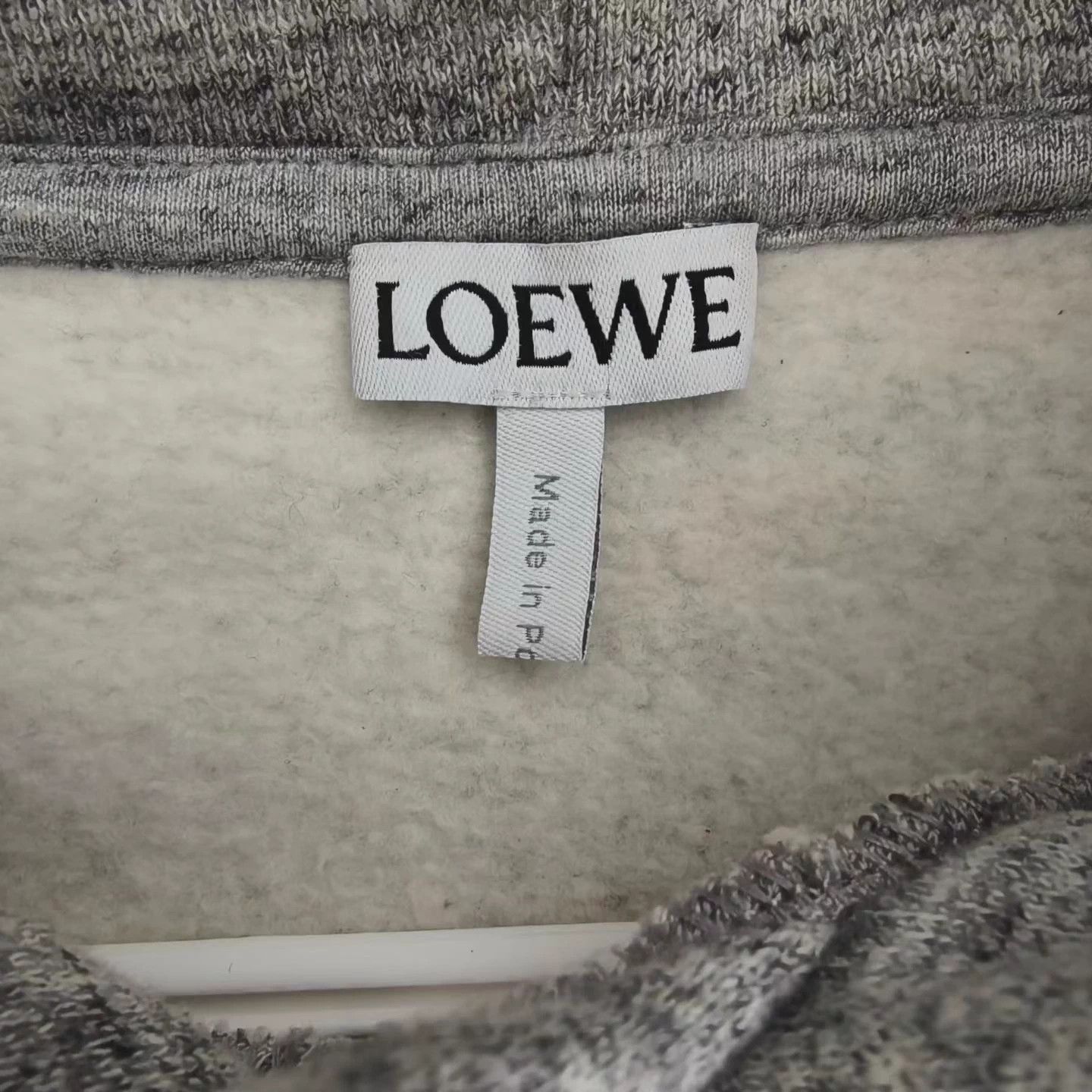 Loewe Loewe Gray Embroidered Logo Long Drawstring Hoodie Size US M / EU 48-50 / 2 - 3 Thumbnail
