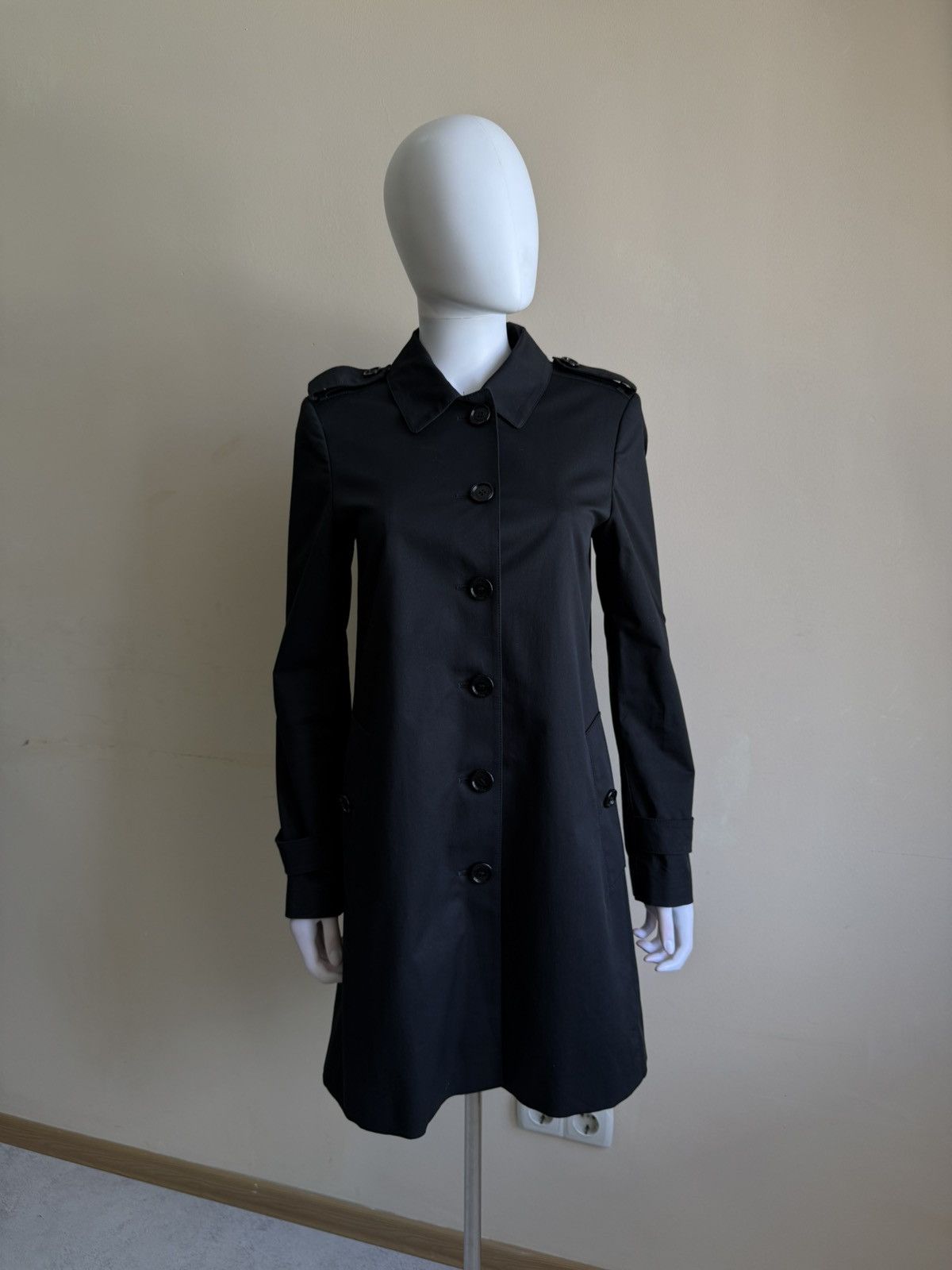 Burberry Burberry London Black Cotton Trench Coat Jacket Nova Check Size S / US 4 / IT 40 - 4 Thumbnail