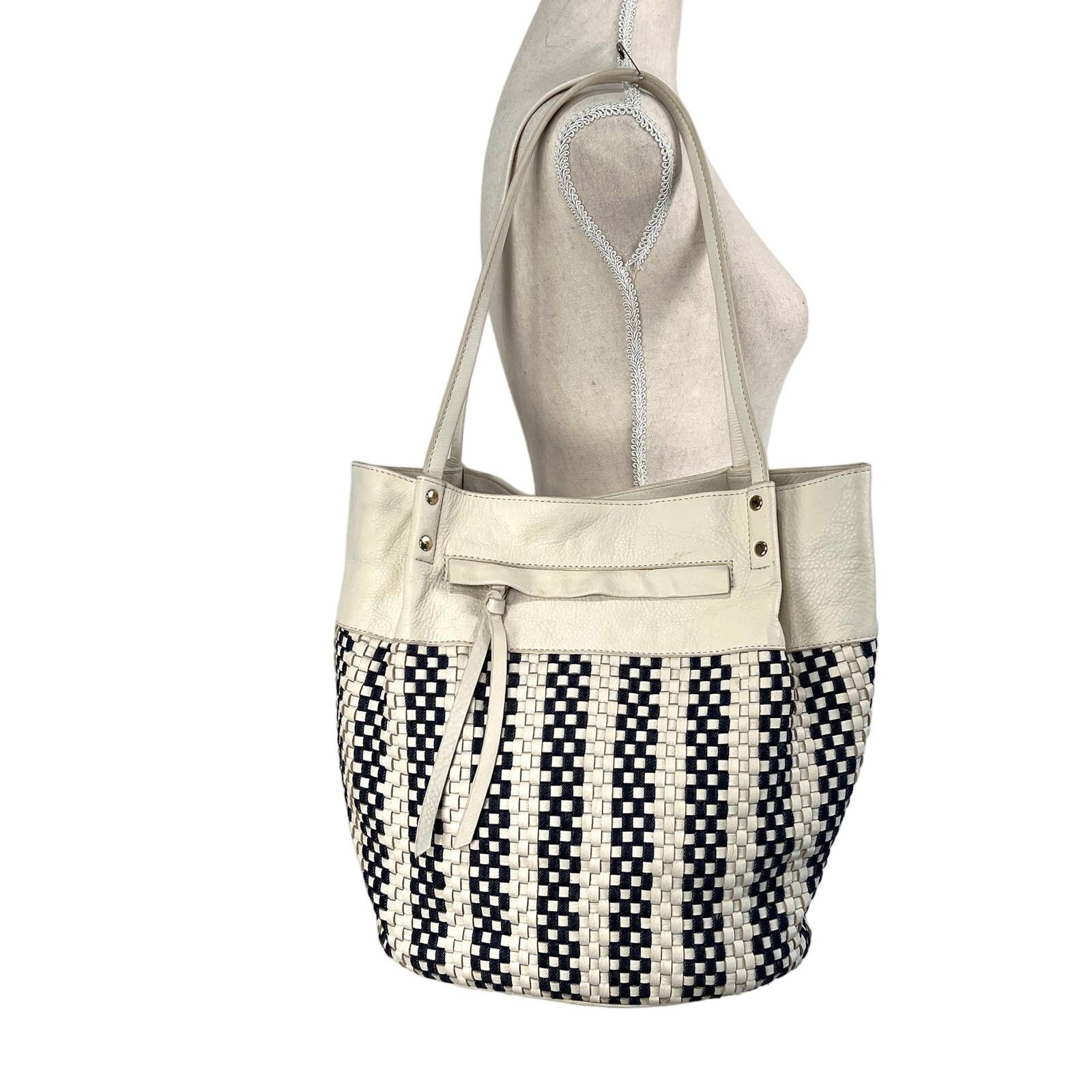 Other Kooba Leather Brown Shoulder Bag Tote White Denim Size ONE SIZE - 9 Thumbnail