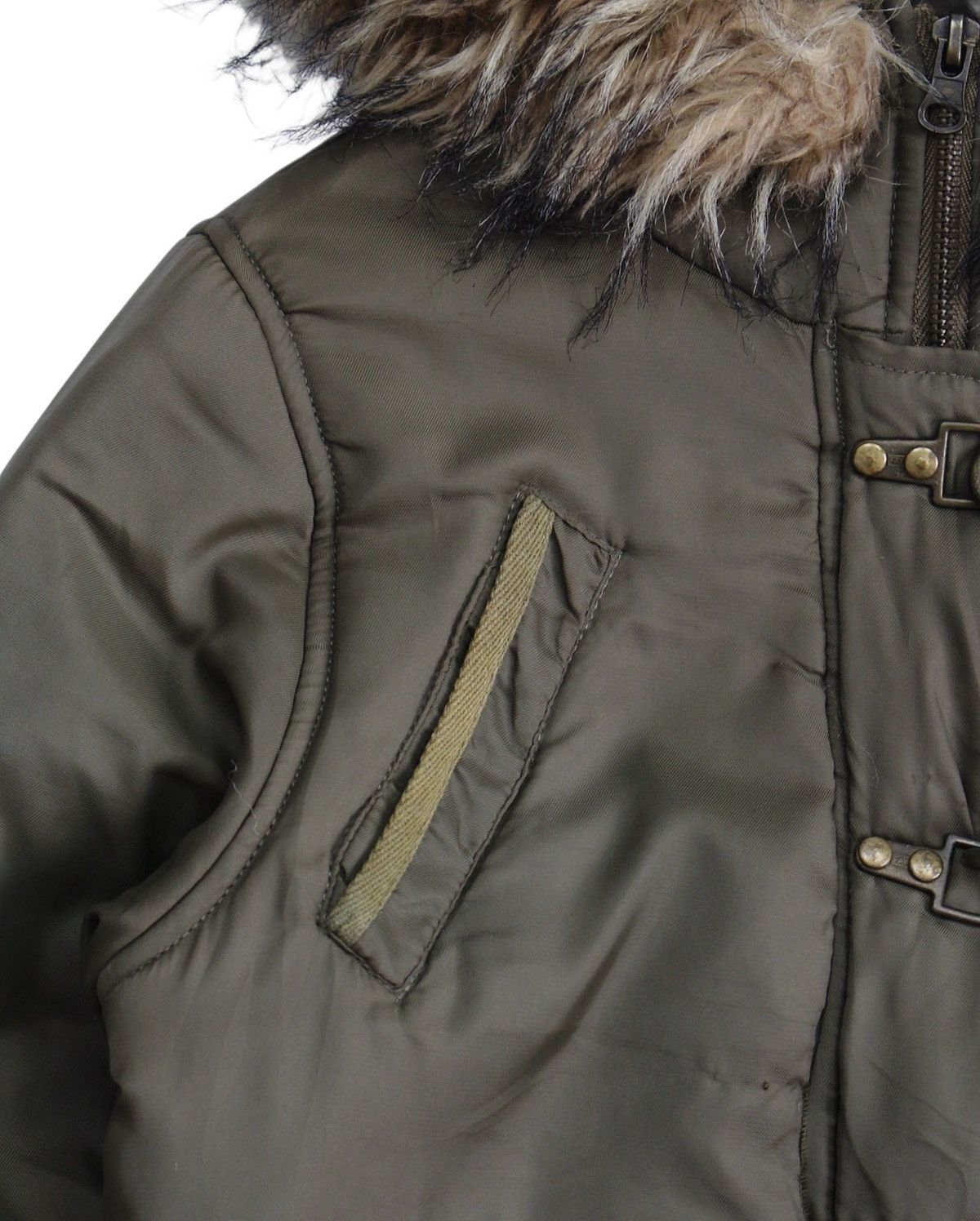 Vintage 2000S PUMPKIN MILITARY FUR HOOD BRASS HOOK BOMBER JACKET Size US M / EU 48-50 / 2 - 5 Thumbnail