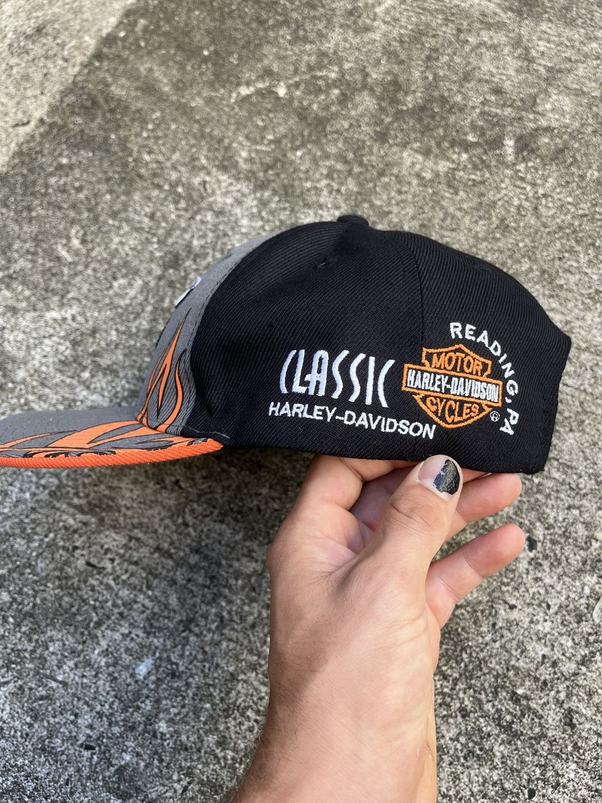 Harley Davidson Fire 🔥 Harley Davidson 🔥 Embroidered SnapBack Flames Cap Size ONE SIZE - 4 Thumbnail
