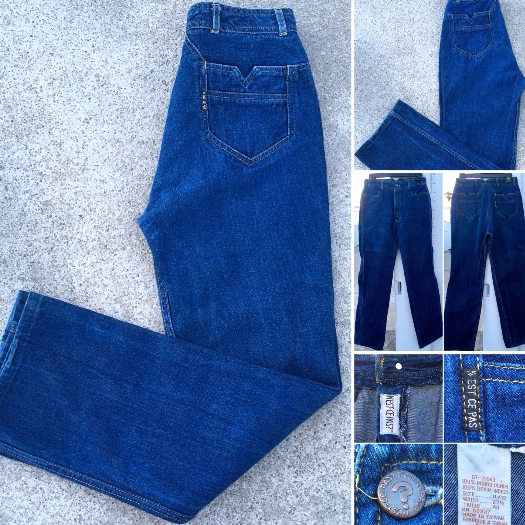 Vintage VINTAGE N’est Ce Pas Jeans High Waist Waist 27 in 70s 80s Denim Blue Jeans Juniors Size 11 12 Size 32" / US 10 / IT 46 - 3 Thumbnail