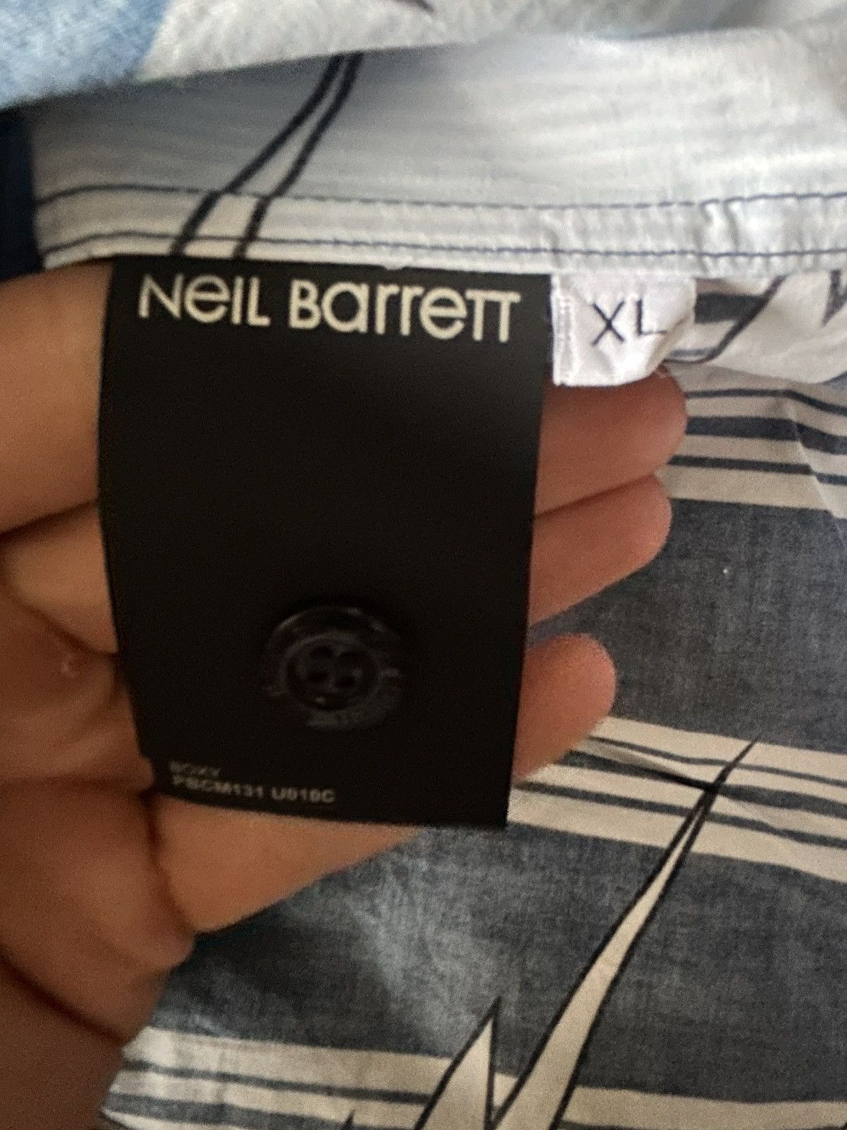 Neil Barrett Neil Barrett Boxy Fit Thunderbolt Shirt Size US XL / EU 56 / 4 - 4 Thumbnail
