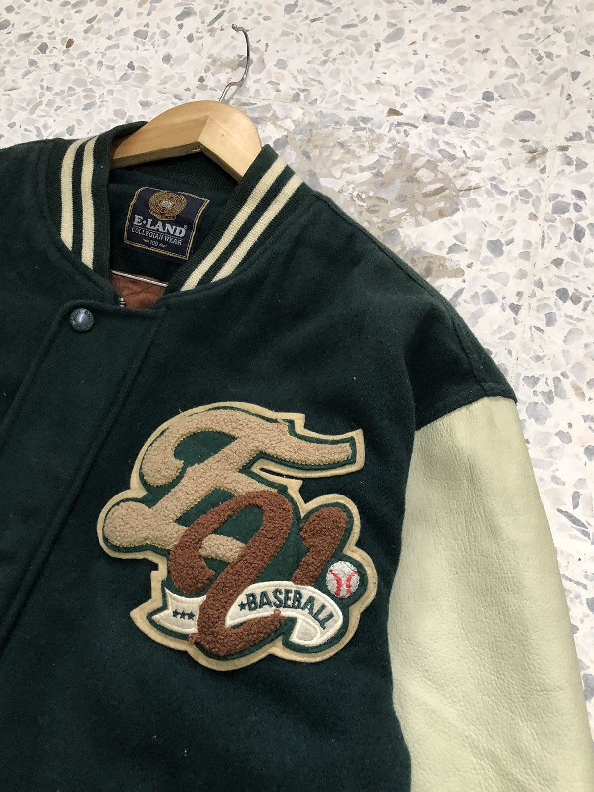 MLB Vtg 90s Ivy Spirit Baseball Team Varsity Jacket Arm Leather Size US L / EU 52-54 / 3 - 15 Thumbnail