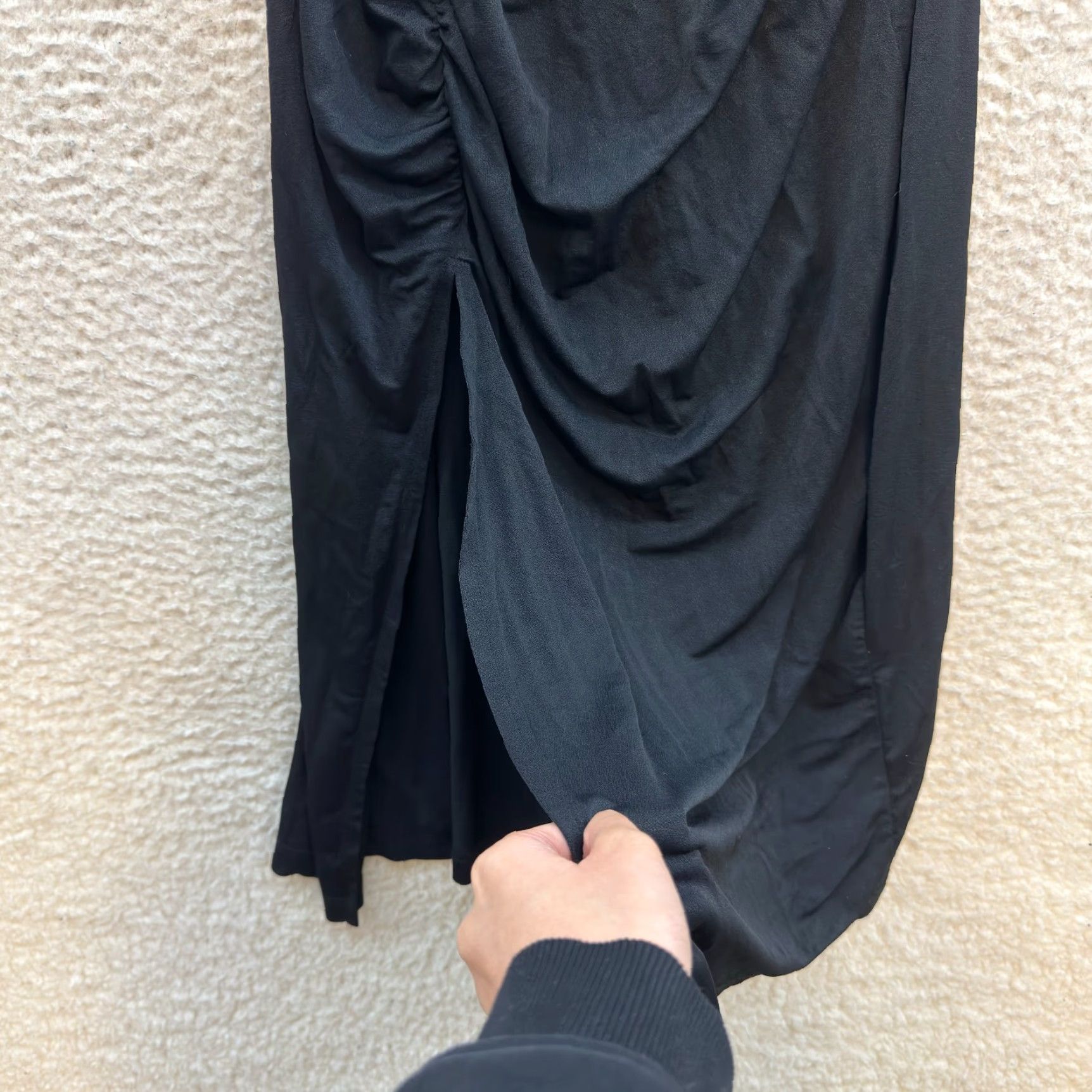 Vintage VINTAGE Frederick's of Hollywood Midi Dress One Shoulder Cut-Out Black S Small Womens Size S / US 4 / IT 40 - 5 Thumbnail
