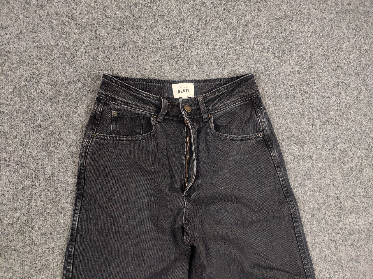 Sezane Sezane Paris Design Dark Gray Wide Leg Denim Jeans Size 36" / US 14 / IT 50 - 4 Thumbnail