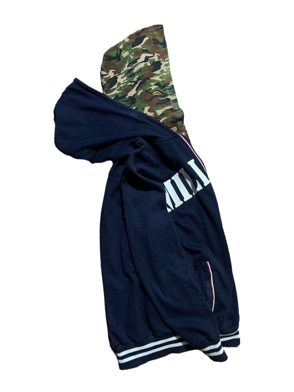 Pre-owned If Six Was Nine X Le Grande Bleu L G B Barcedos Hybrid Double Layer Military Zip Hoodie Lgb Style In Navy