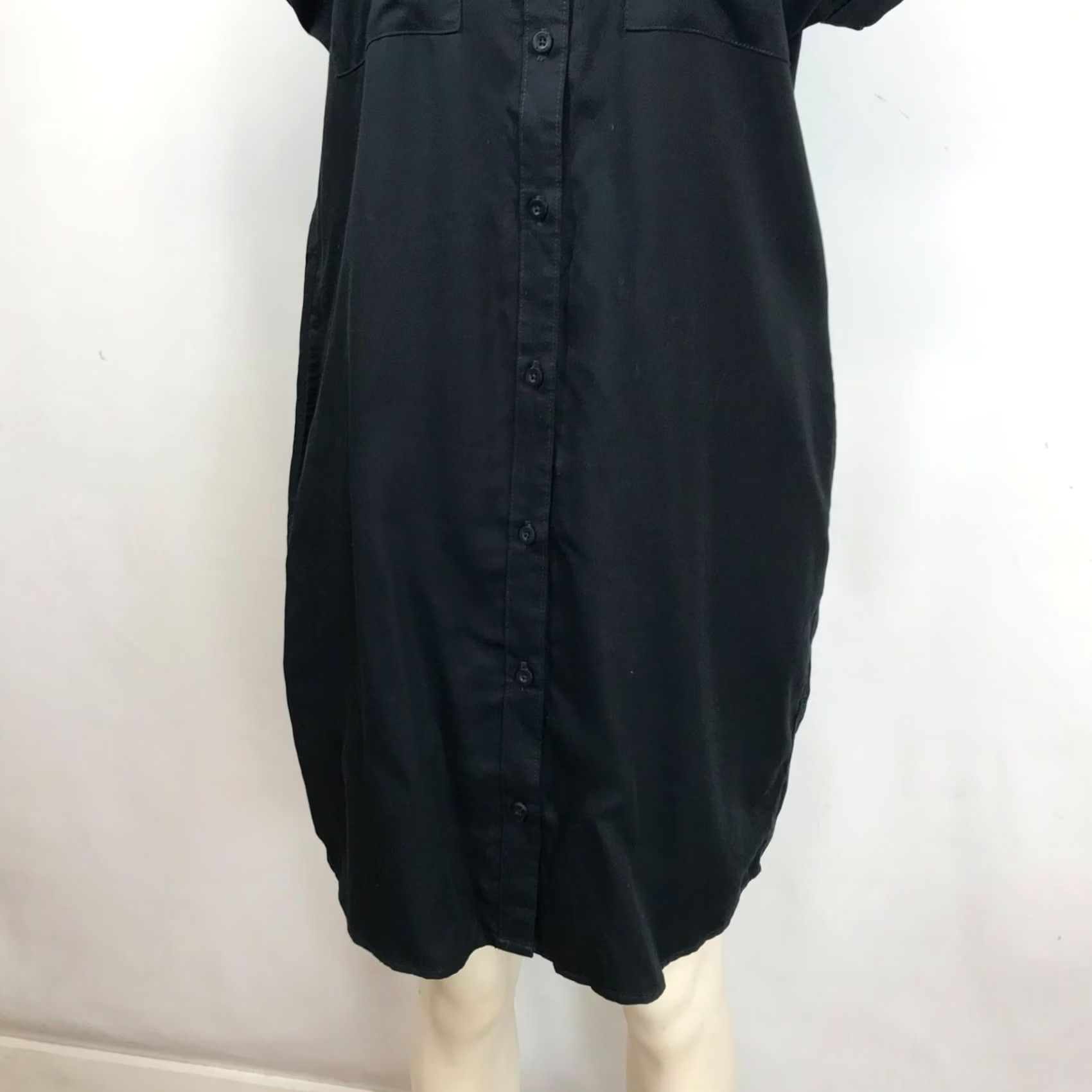 Orvis Orvis Women's S Shirt Dress Black Short Sleeve Collared Lyocell Button Size S / US 4 / IT 40 - 3 Thumbnail