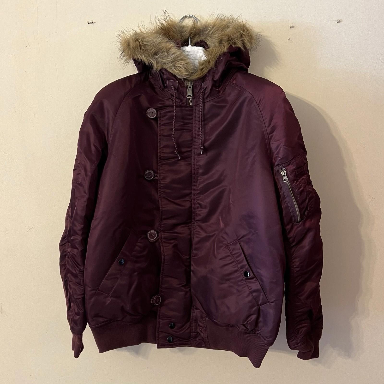 FW14 SUPREME FLIGHT SATIN N-2B Parka Jacket Purple L