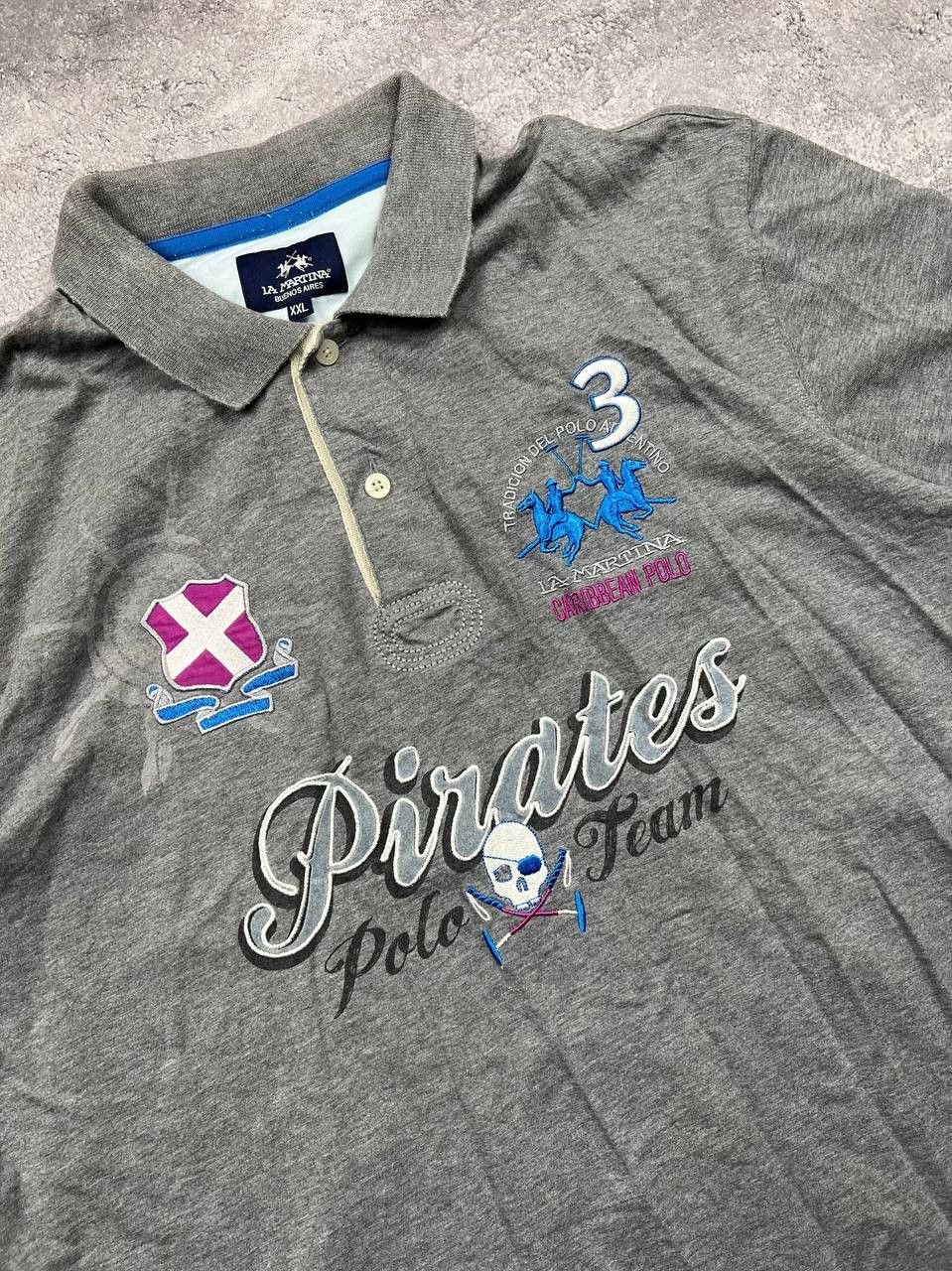 La Martina Vintage Polo La Martina Button Ups Pirates Polo Team Size US XXL / EU 58 / 5 - 3 Thumbnail