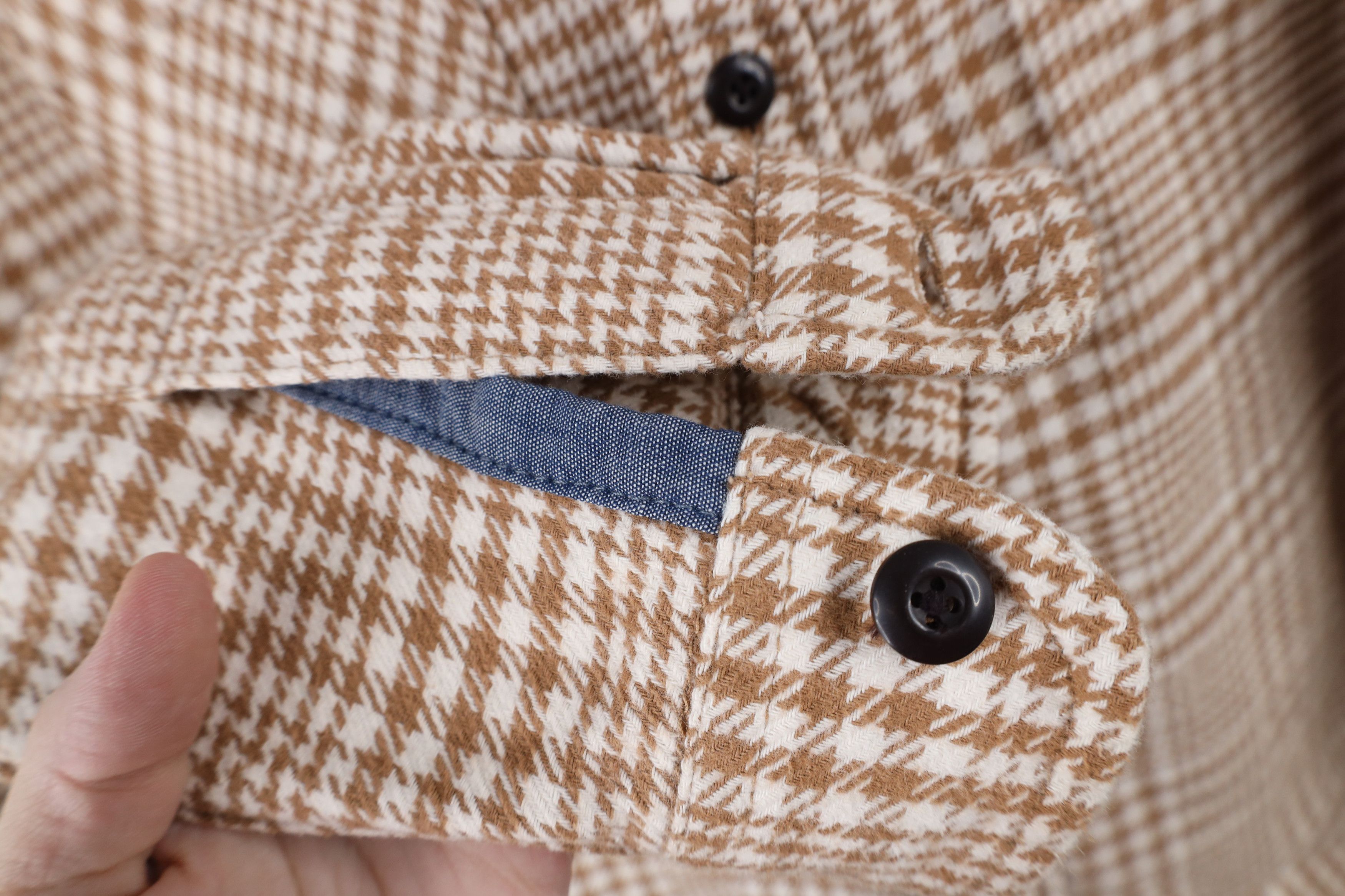 Lands' End × Vintage Vintage Lands End Houndstooth Flannel Button Shirt Cotton Size US L / EU 52-54 / 3 - 4 Thumbnail