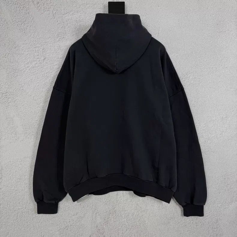 Balenciaga Balenciaga Black Hoodie with Letter-Sided Logo, Kirin Prin Size US S / EU 44-46 / 1 - 2 Thumbnail
