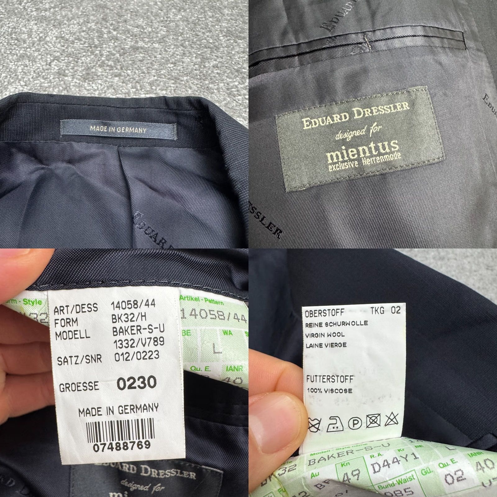 Doublet Eduard Dressier Blazer Mens 44S Navy Blue Double Breasted Virgin Wool Mientus Size 44R - 8 Thumbnail