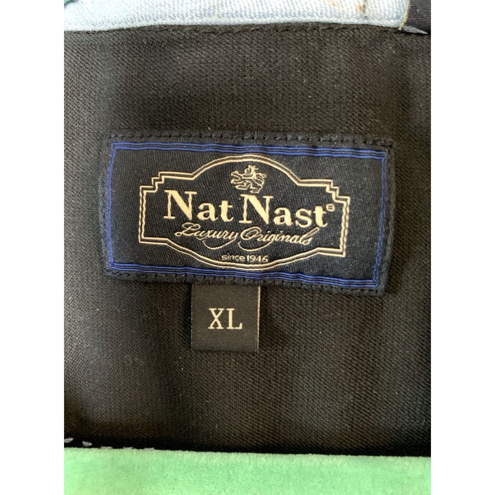Nat Nast VINTAGE Nat Nast Shirt Men XL Blue Palm Leaves Button-Up Silk Cotton Camp Beach Tropics Size US XL / EU 56 / 4 - 3 Thumbnail