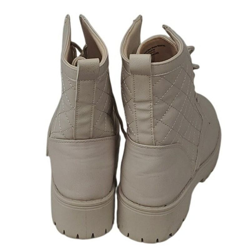 Other Fashion Nova Blush Pink Quilted Combat Boots Chunky Heel 8 Size US 8 / IT 38 - 3 Thumbnail